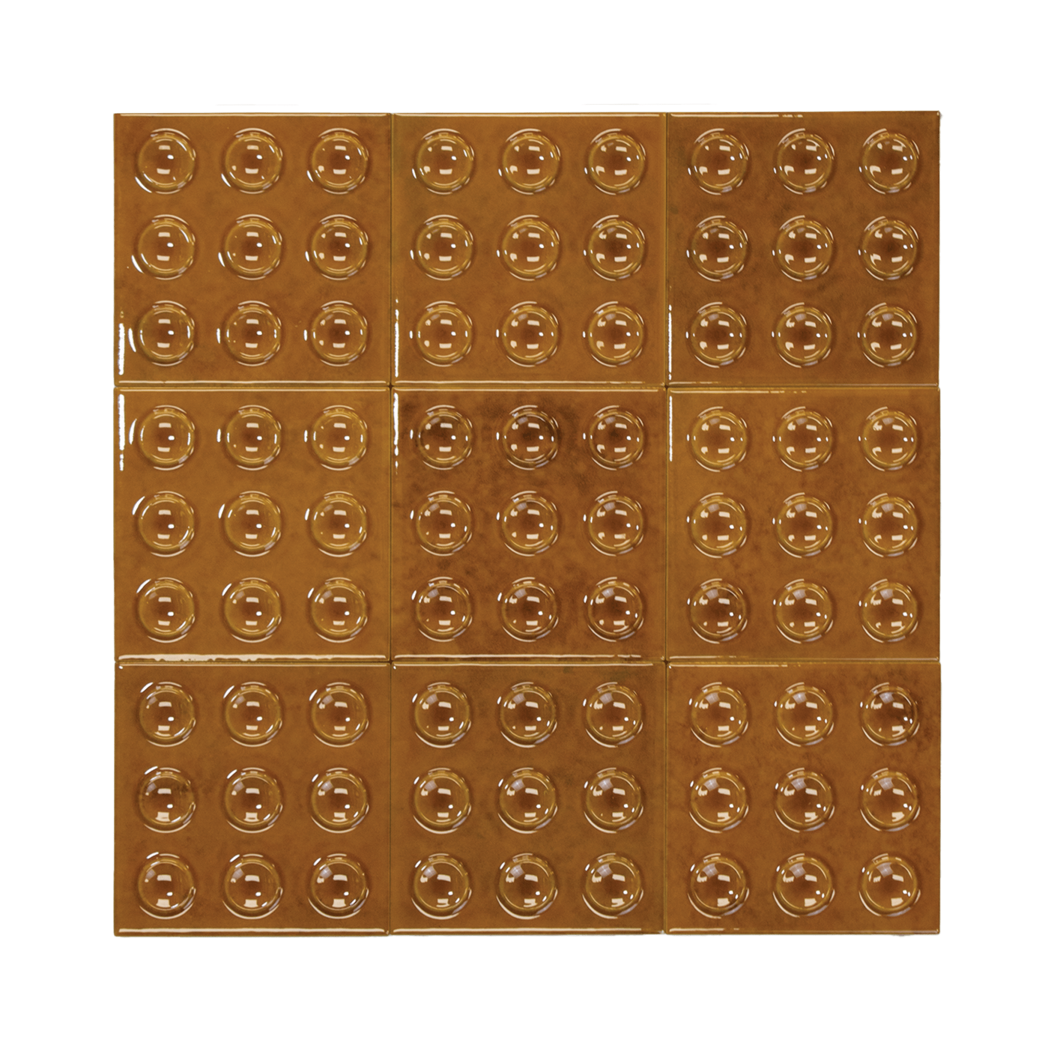 Bubble 4x4 Square Golden Yellow Ceramic Tiles - Cemento Collection