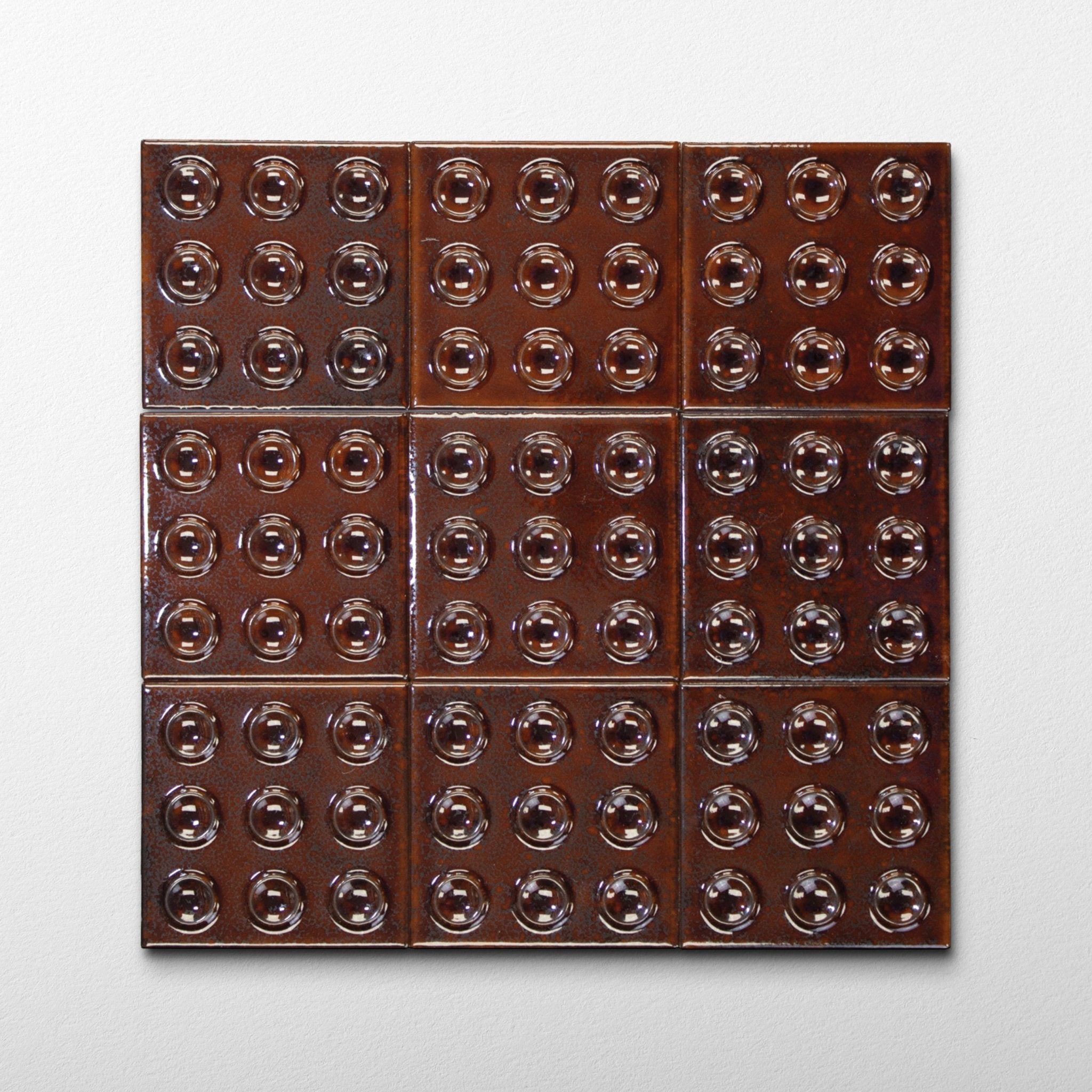 Bubble 4x4 Square Saffron Red Ceramic Tiles