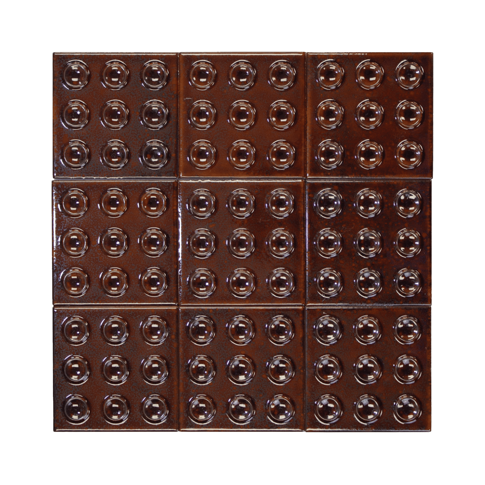 Bubble 4x4 Square Saffron Red Ceramic Tiles - Cemento Collection