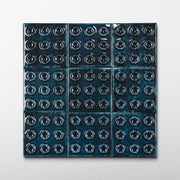 Bubble 4x4 Square Sapphire Blue Ceramic Tiles