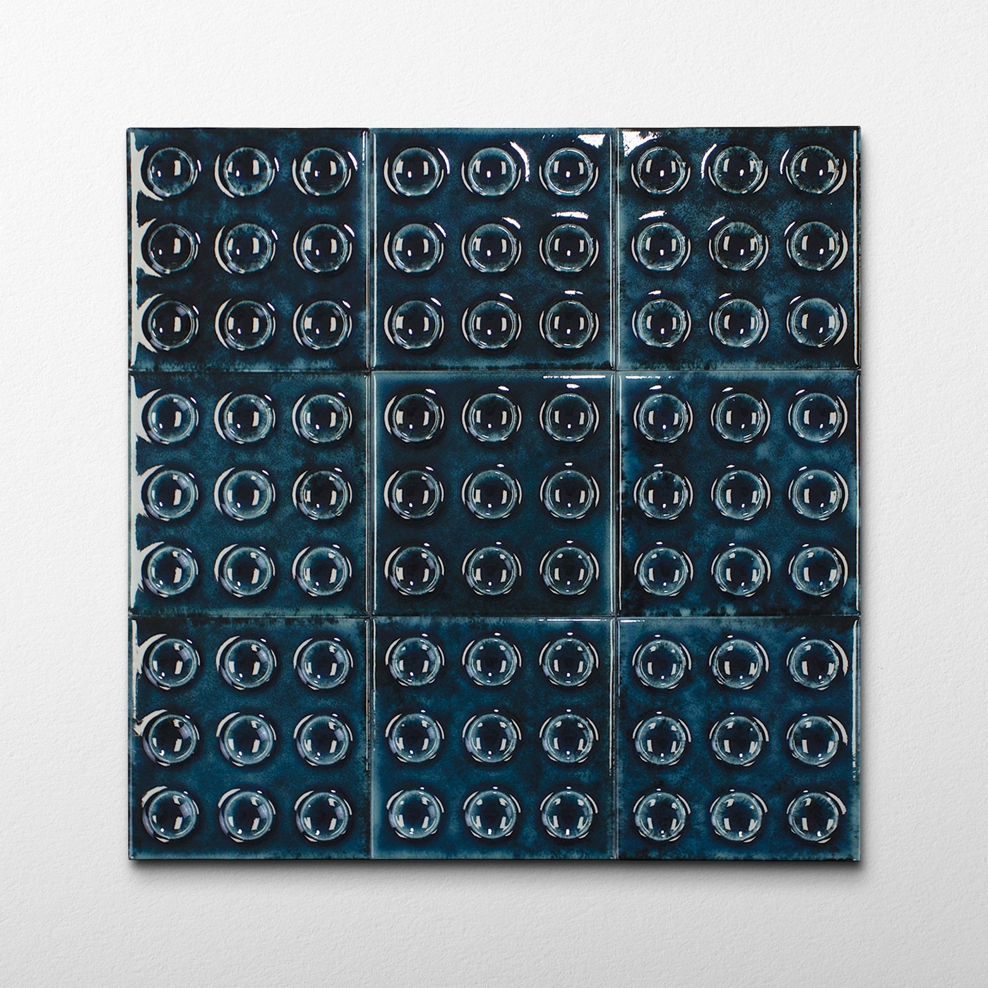 Bubble 4x4 Square Sapphire Blue Ceramic Tiles