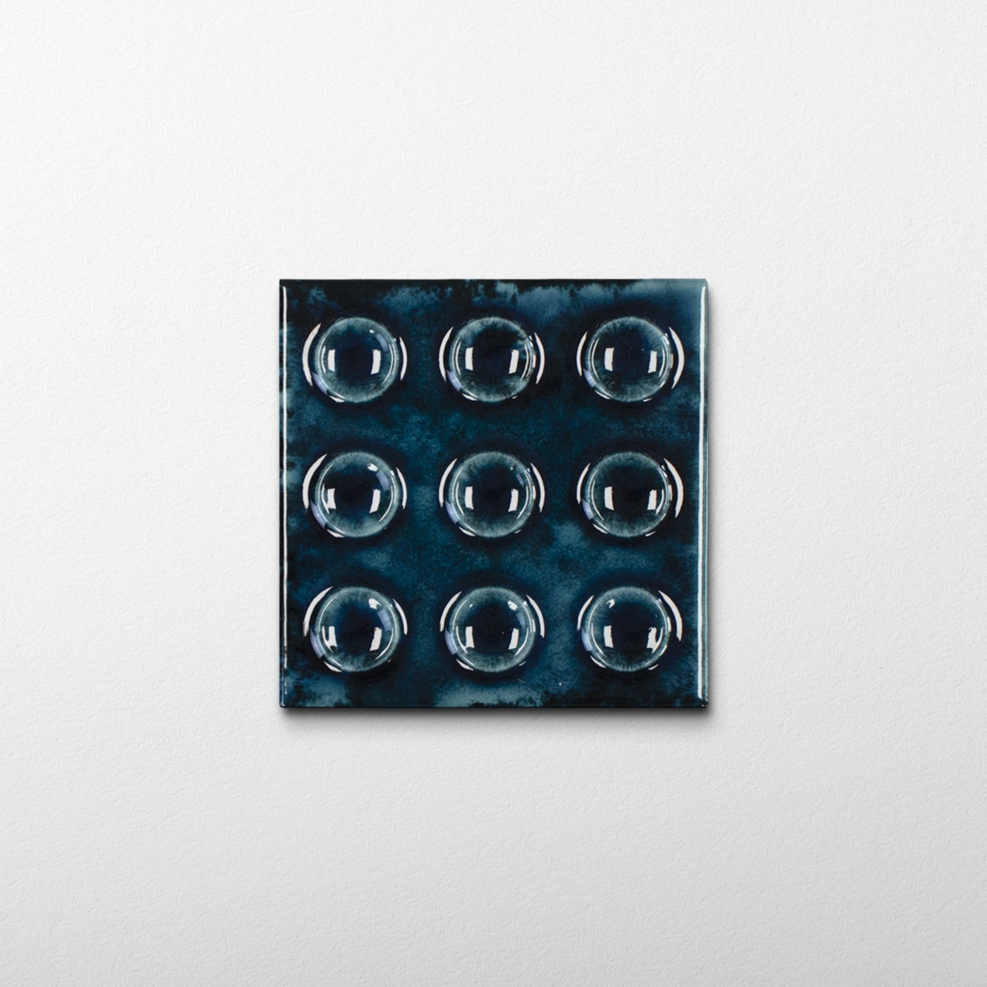 Bubble 4x4 Square Sapphire Blue Ceramic Tiles