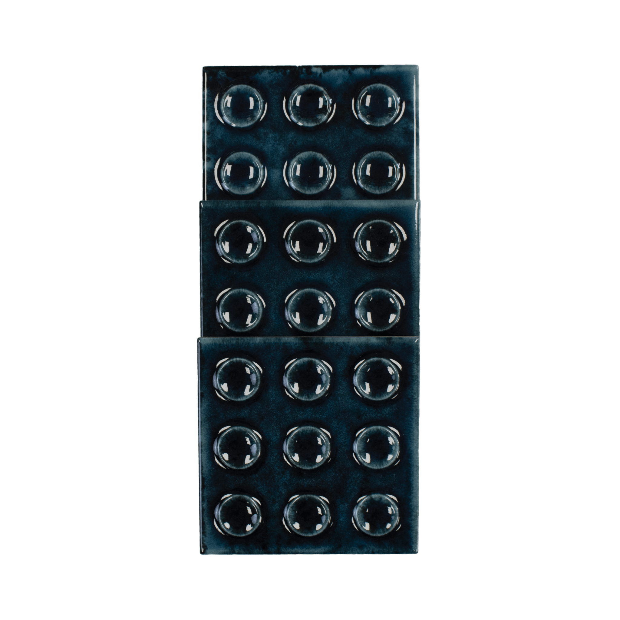 Bubble 4x4 Square Sapphire Blue Ceramic Tiles - Cemento Collection