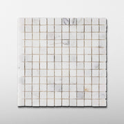Calacatta Gold 1x1 Patina Marble Mosaic Tile - Cemento Collection