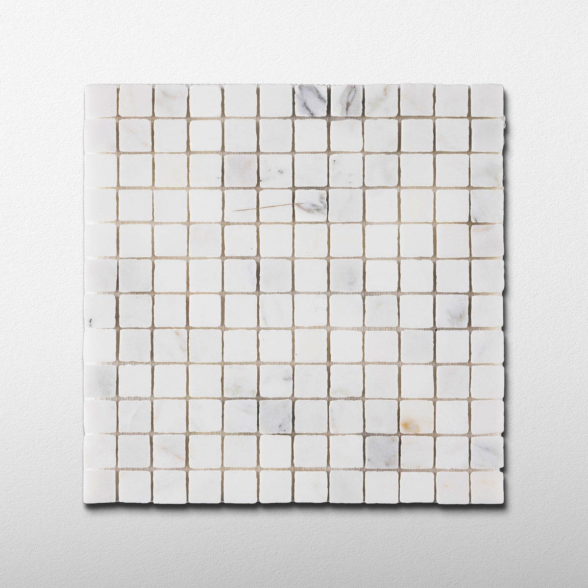 Calacatta Gold 1x1 Patina Marble Mosaic Tile - Cemento Collection