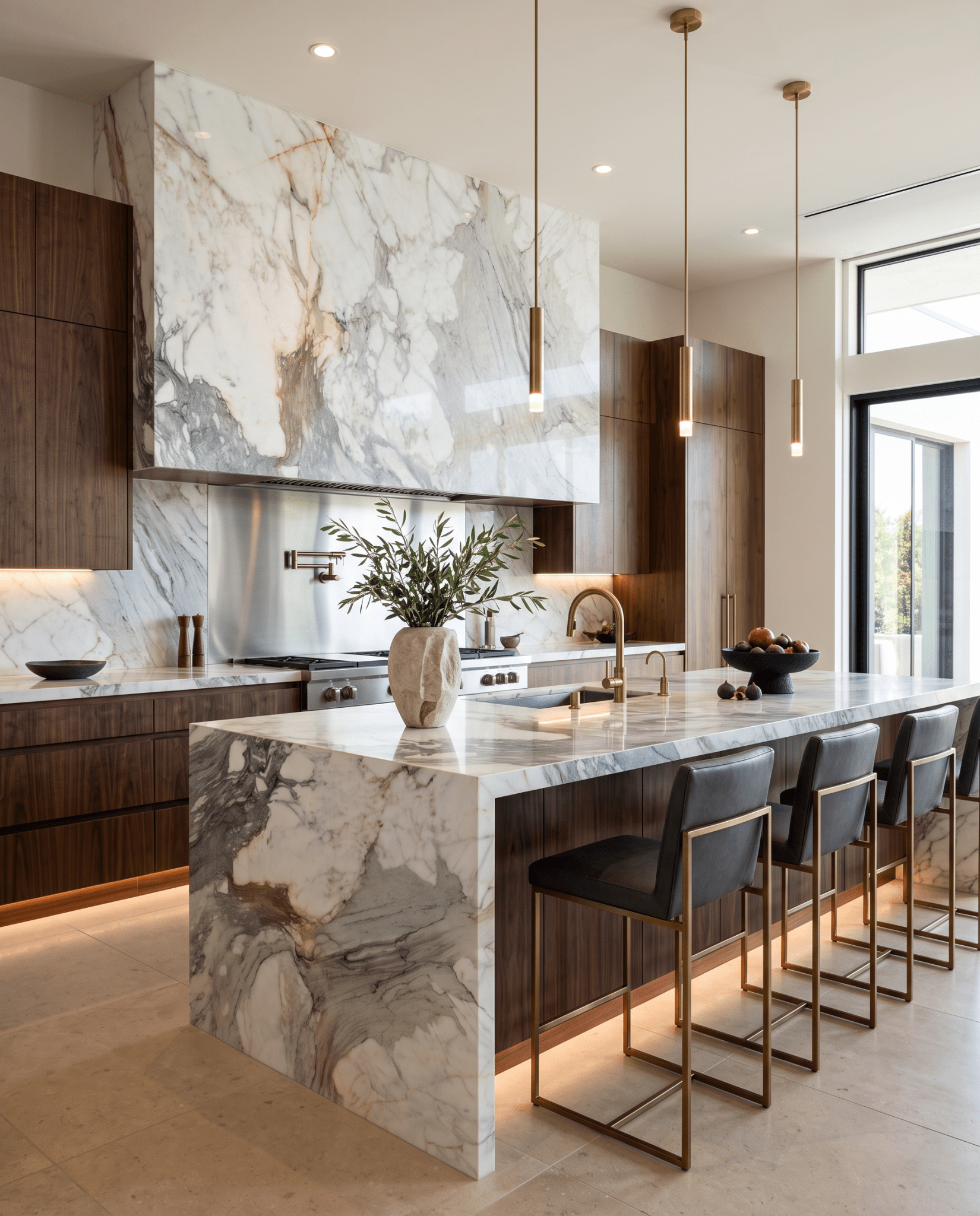 Calacatta Gold Marble Honed Slab - Cemento Collection