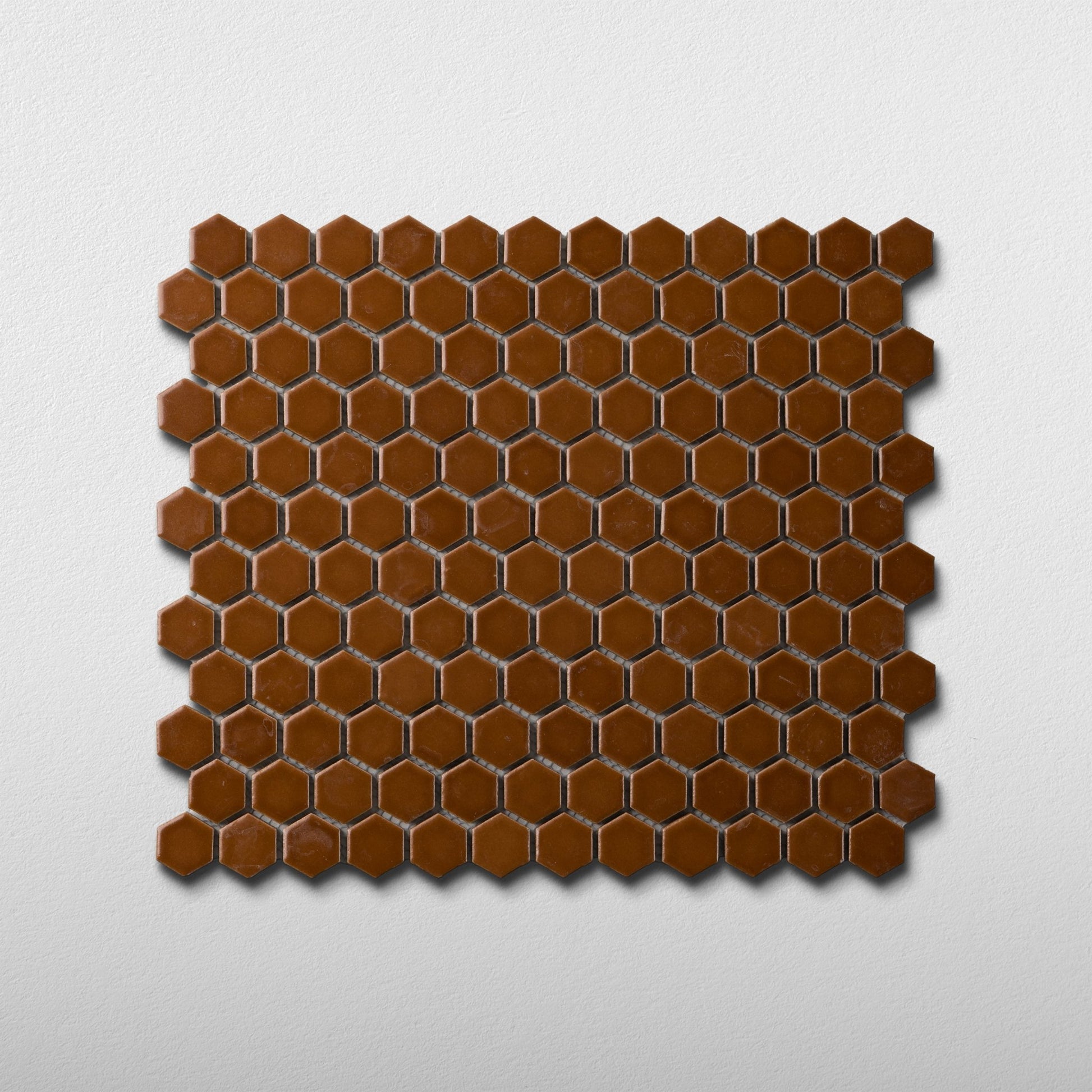 Caramel 1" Hexagon Matte Porcelain Mosaic Tile - Cemento Collection