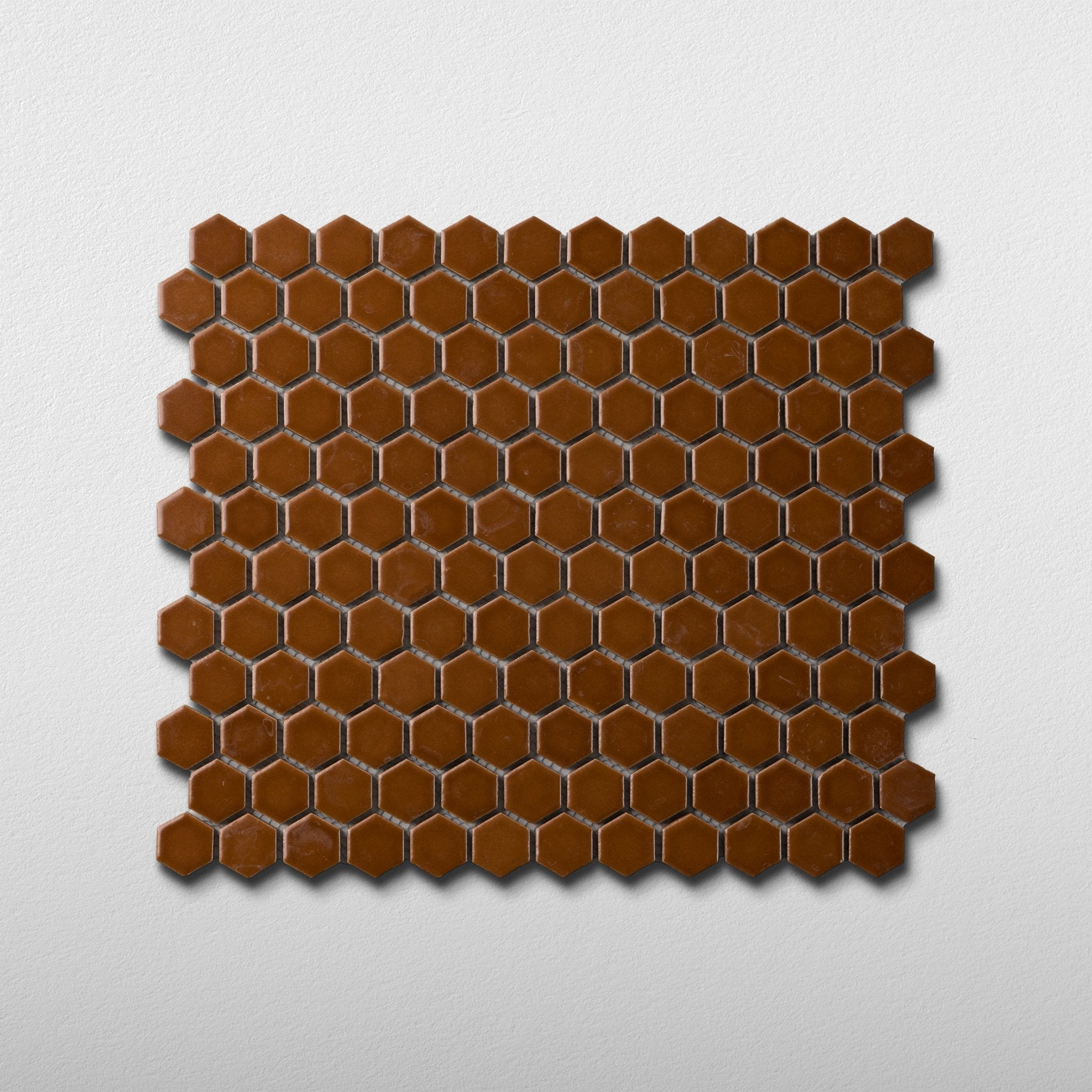 Caramel 1" Hexagon Matte Porcelain Mosaic Tile - Cemento Collection