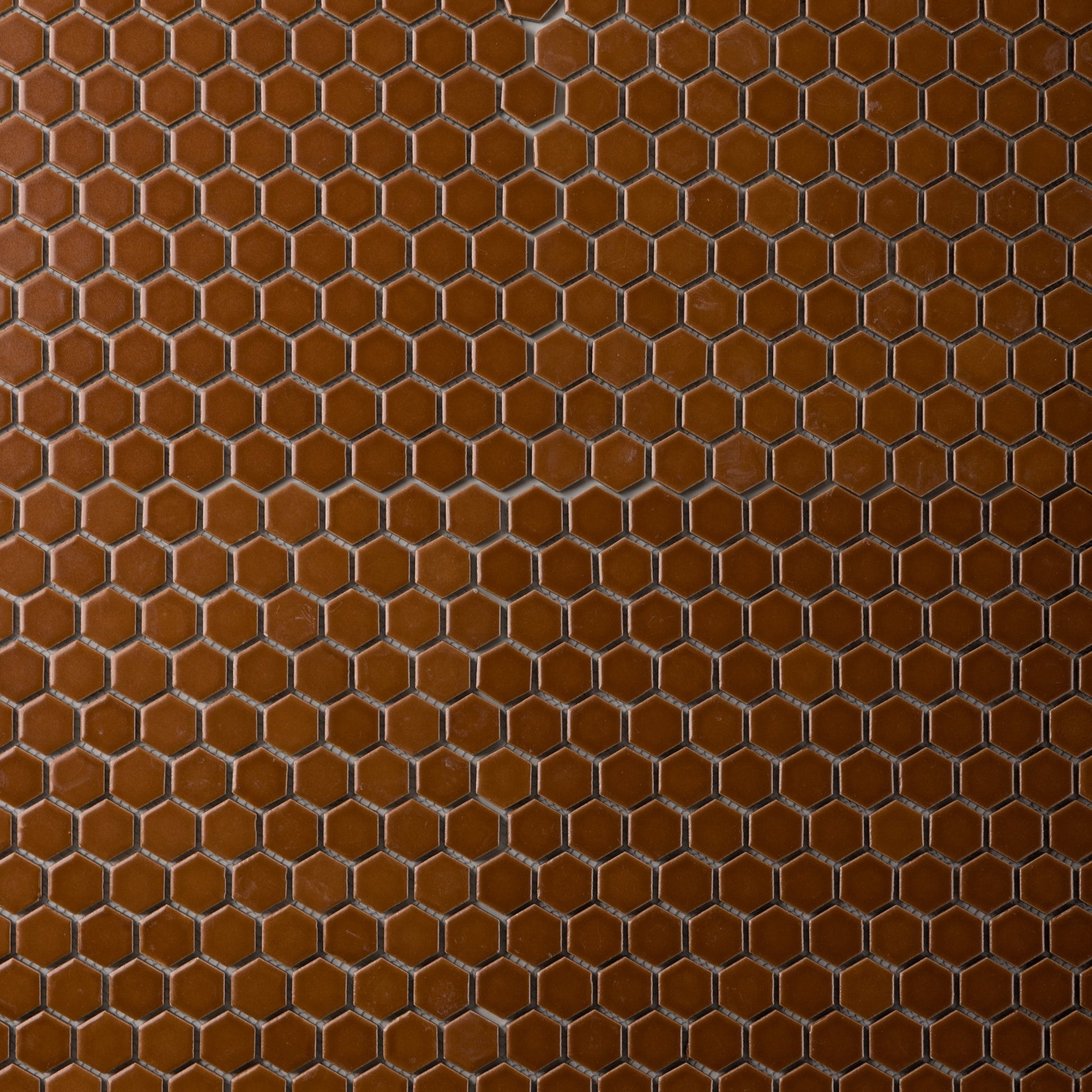 Caramel 1" Hexagon Matte Porcelain Mosaic Tile - Cemento Collection