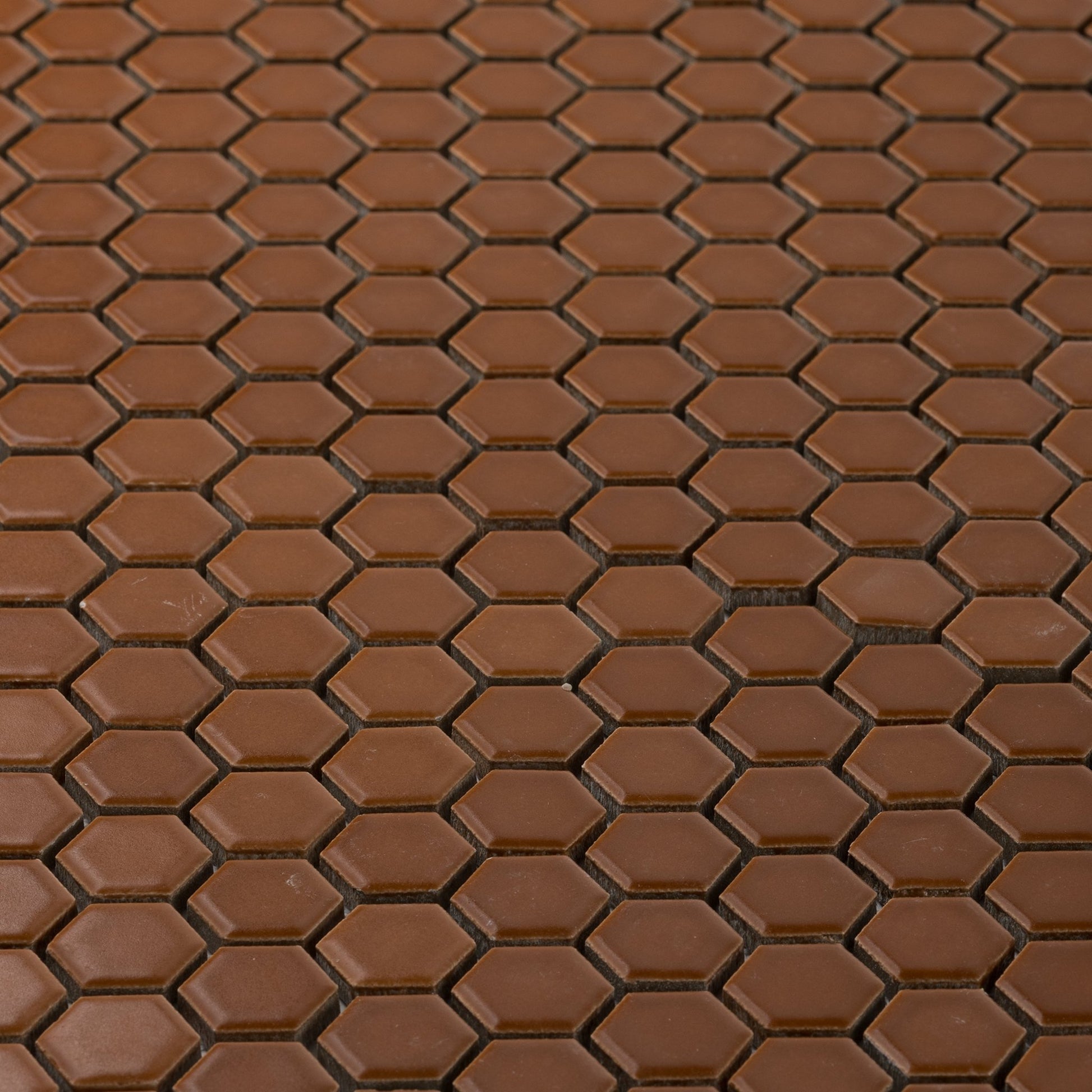 Caramel 1" Hexagon Matte Porcelain Mosaic Tile - Cemento Collection