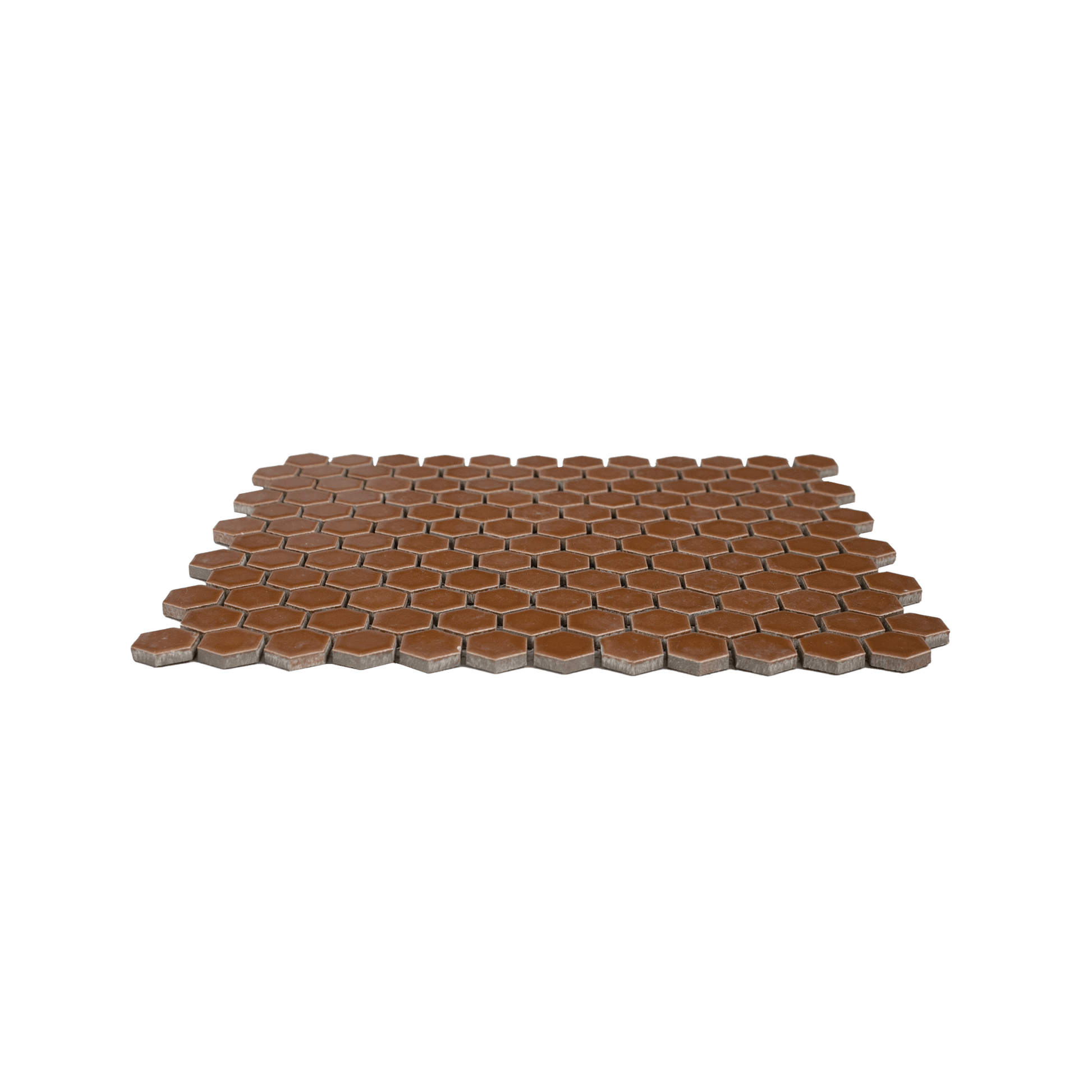 Caramel 1" Hexagon Matte Porcelain Mosaic Tile - Cemento Collection