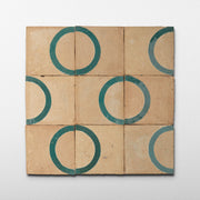 Chiseled 4x4 Circular Aquamarine Green Zellige Tile - Cemento Collection