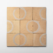 Chiseled 4x4 Circular Ecru White Zellige Tile - Cemento Collection