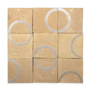 Chiseled 4x4 Circular Ecru White Zellige Tile - Cemento Collection
