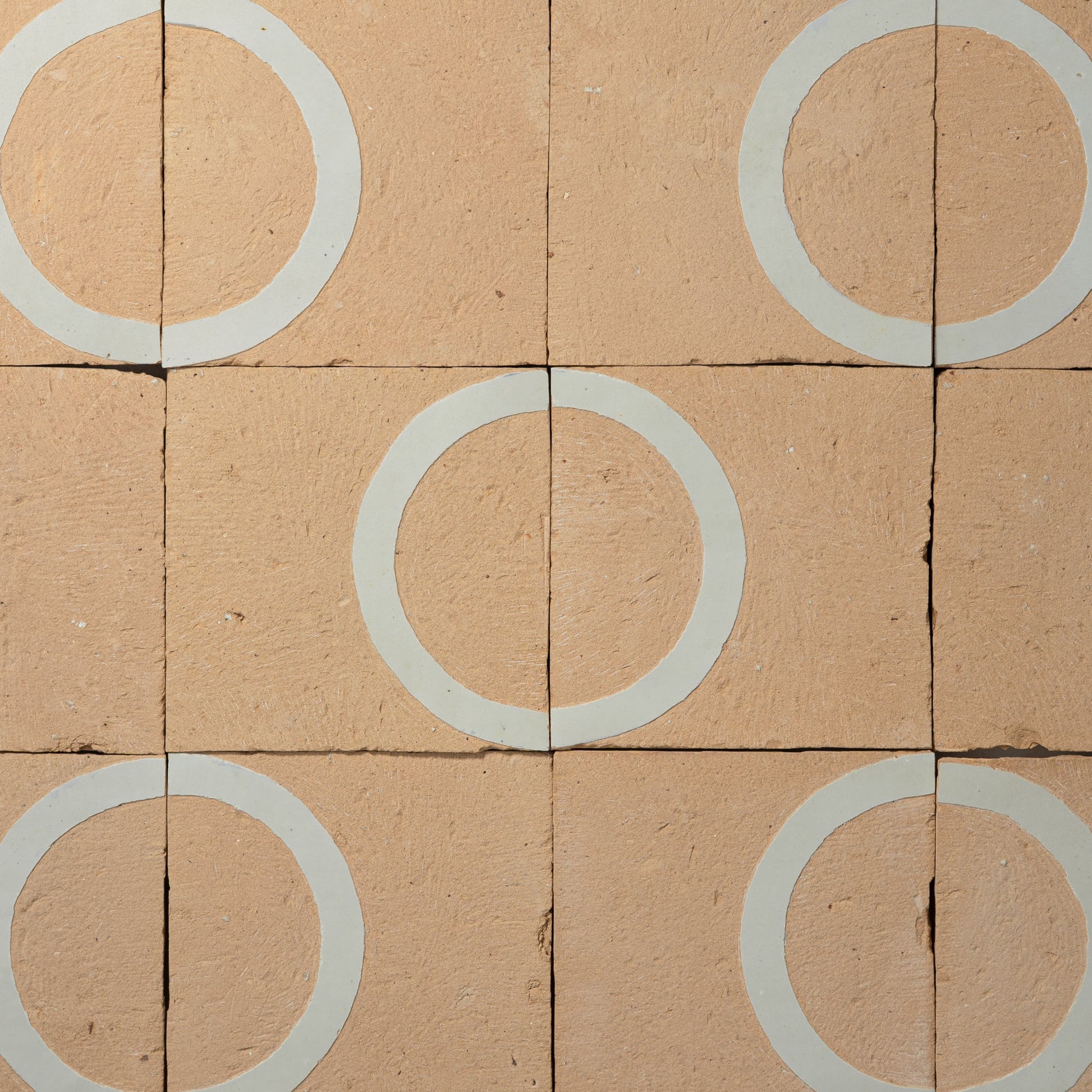 Chiseled 4x4 Circular Off White Zellige Tile - Cemento Collection