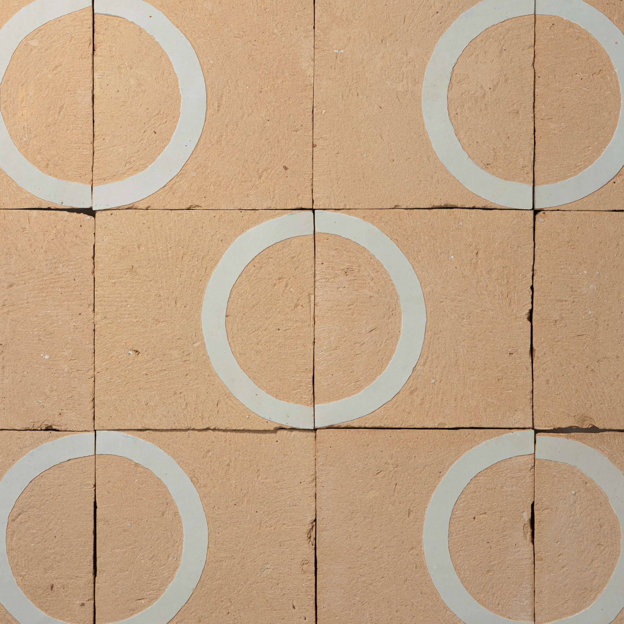 Chiseled 4x4 Circular Off White Zellige Tile - Cemento Collection