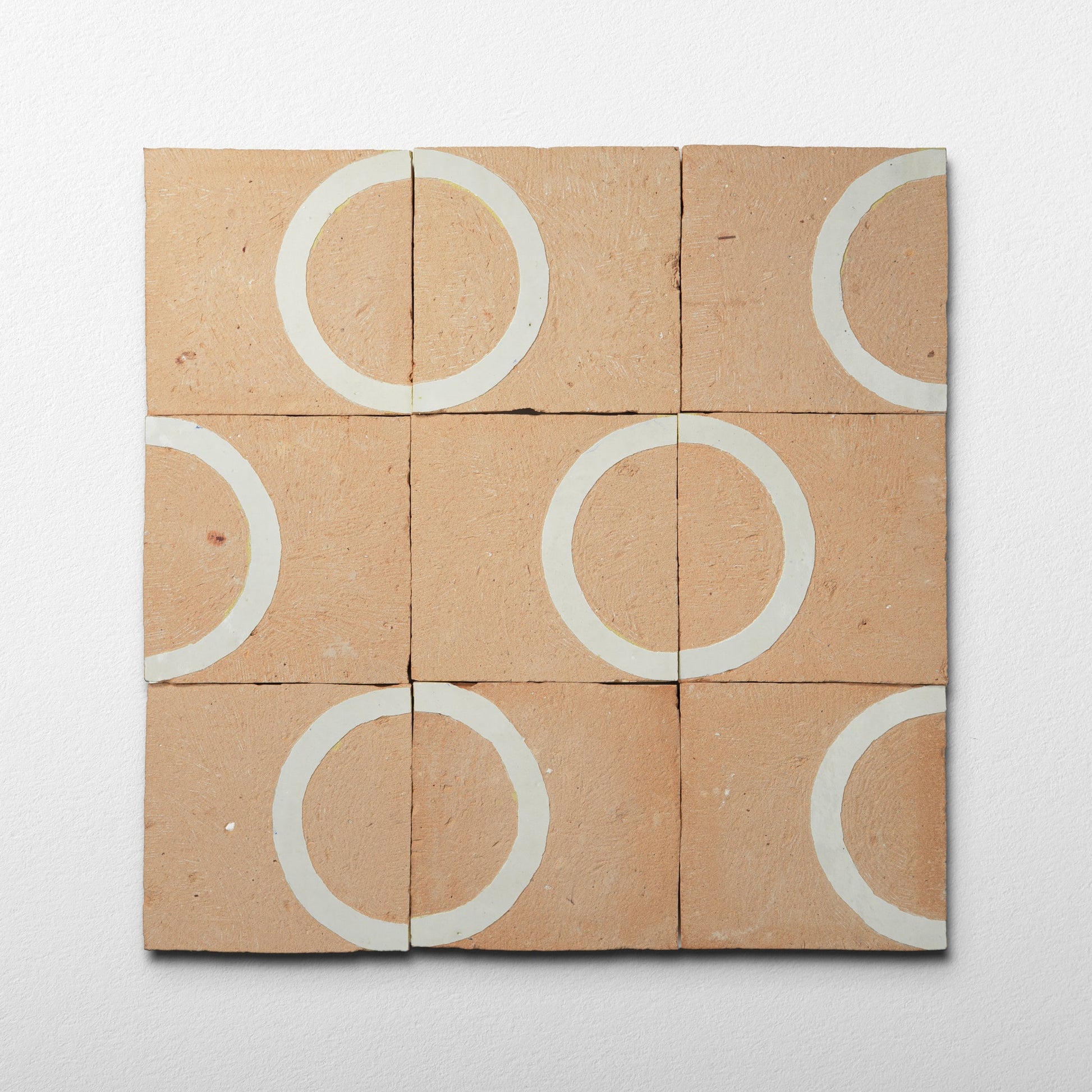 Chiseled 4x4 Circular Off White Zellige Tile - Cemento Collection