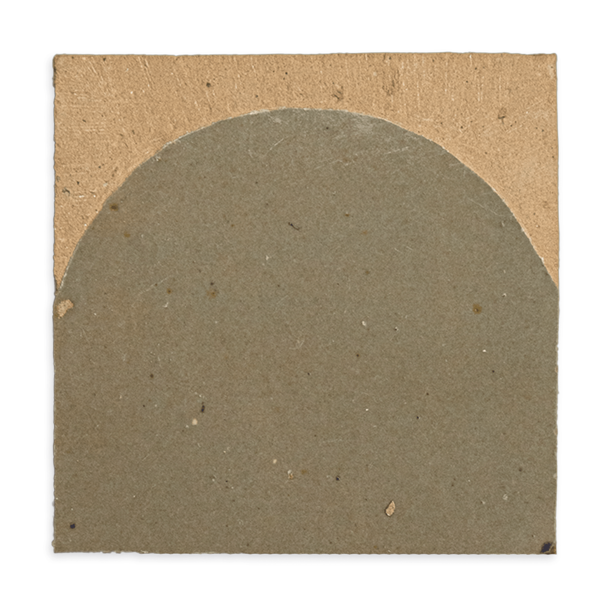 Chiseled 4x4 Half - Moon Earth Zellige Tile - Cemento Collection