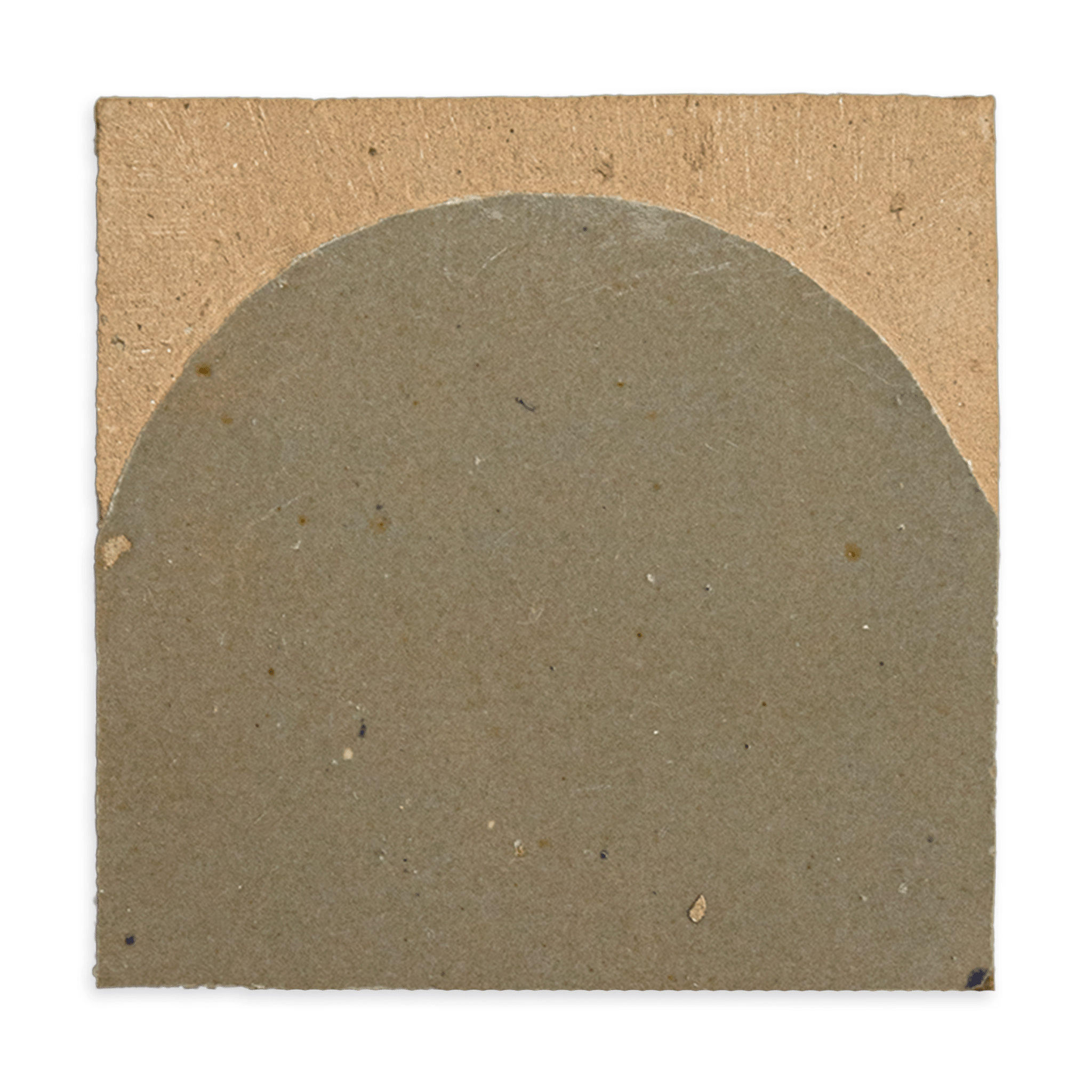 Chiseled 4x4 Half - Moon Earth Zellige Tile - Cemento Collection