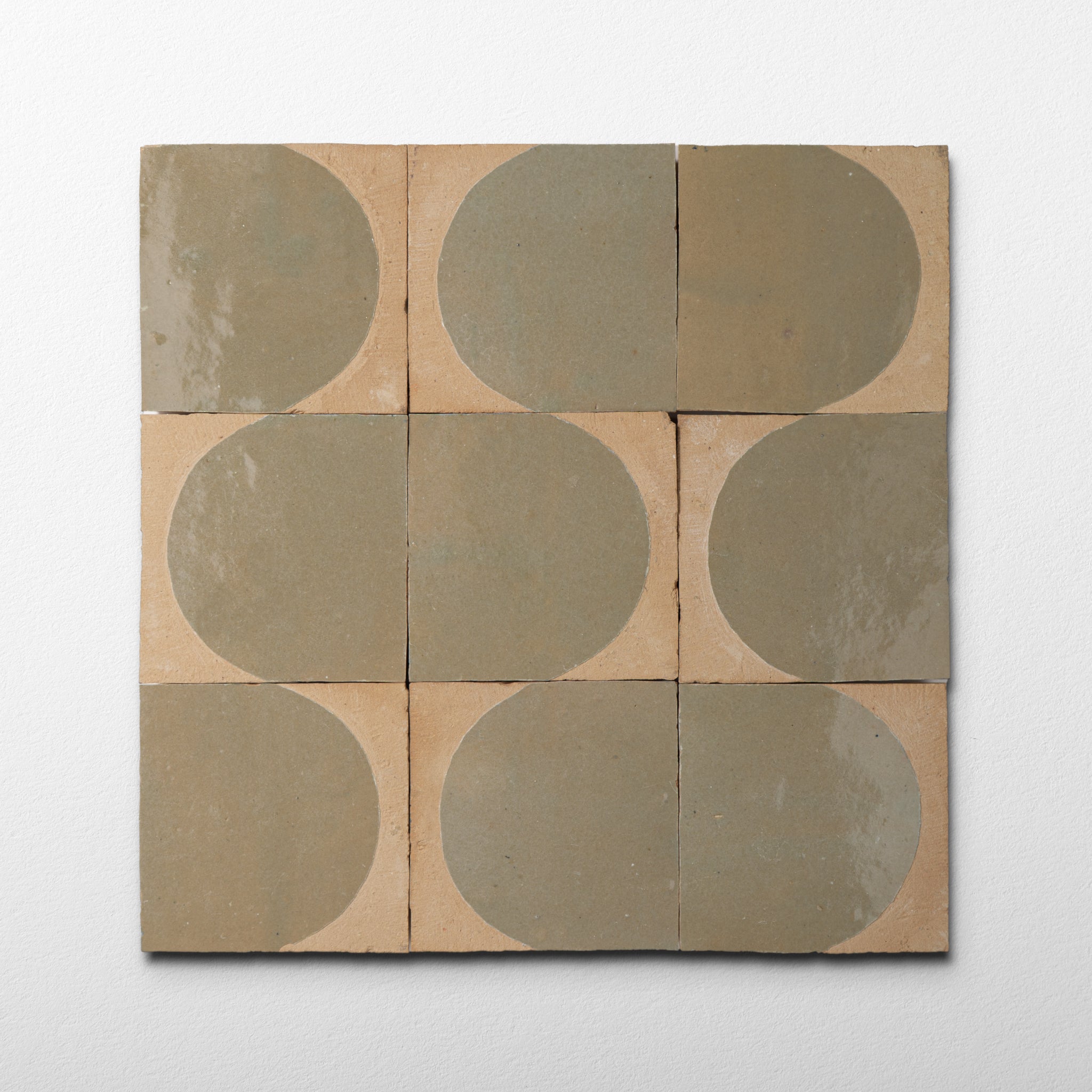 Chiseled 4x4 Half - Moon Earth Zellige Tile - Cemento Collection