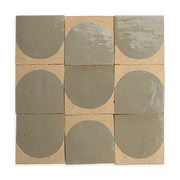Chiseled 4x4 Half - Moon Earth Zellige Tile - Cemento Collection