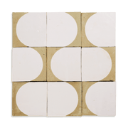 Chiseled 4x4 Half - Moon Off White Zellige Tile - Cemento Collection