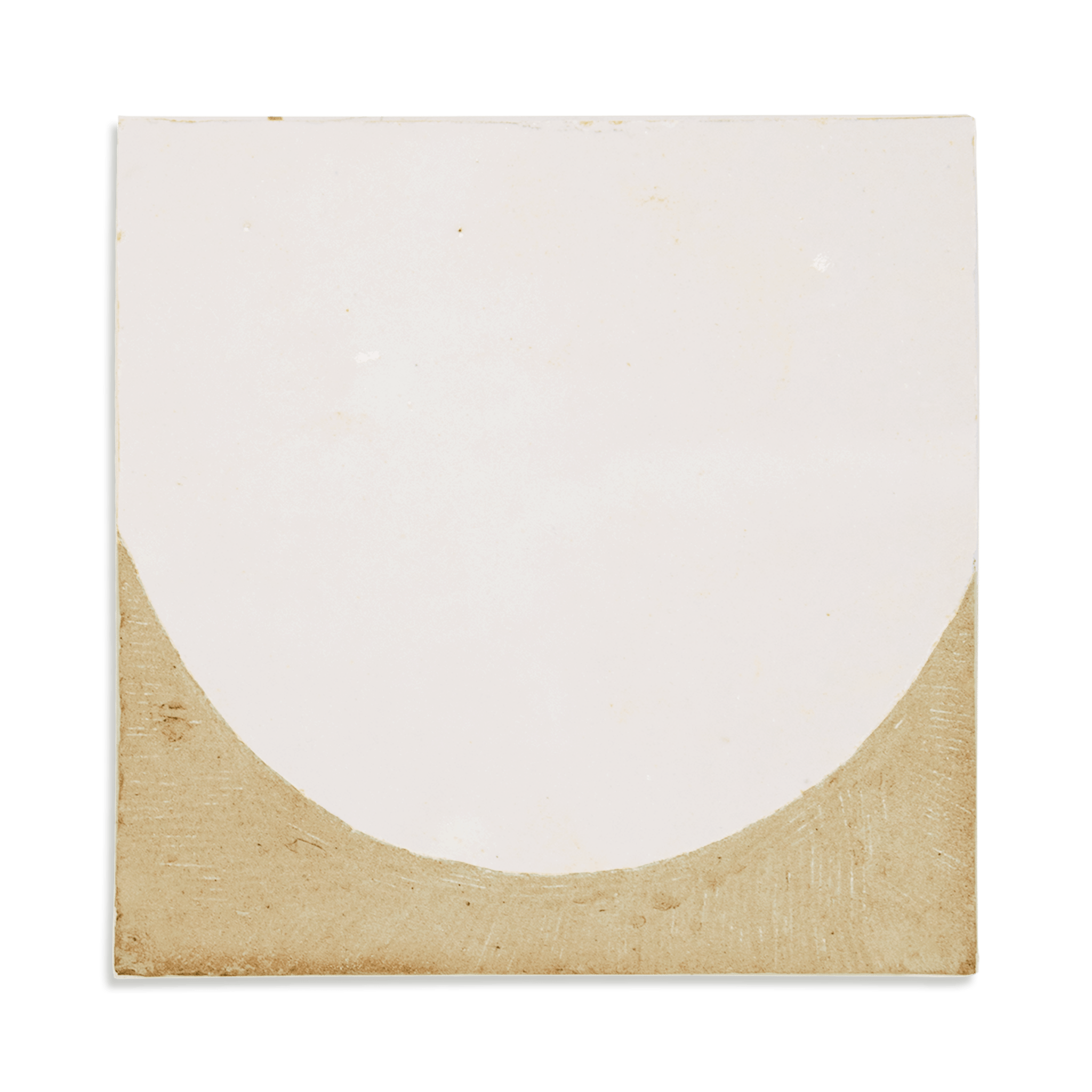 Chiseled 4x4 Half - Moon Off White Zellige Tile - Cemento Collection
