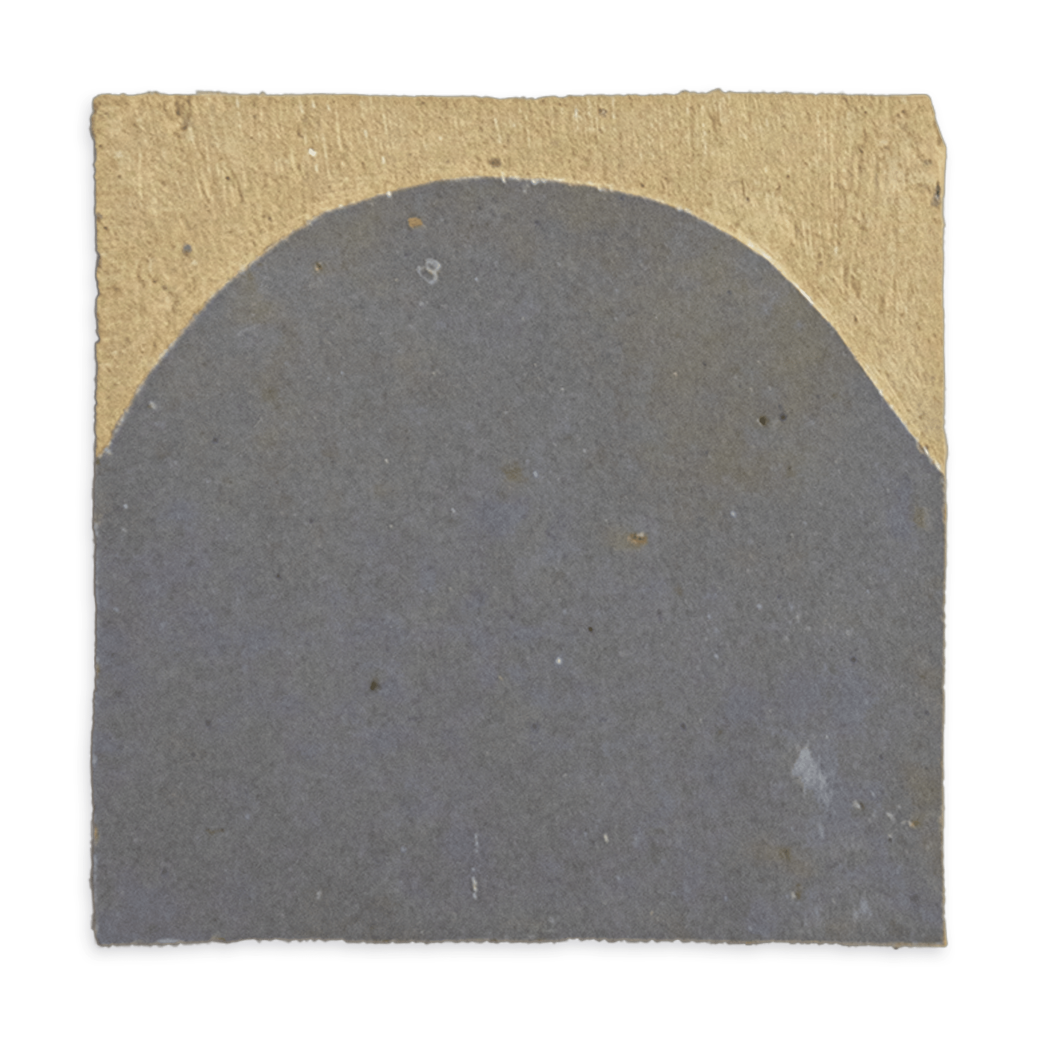 Chiseled 4x4 Half - Moon Pewter Grey Zellige Tile - Cemento Collection