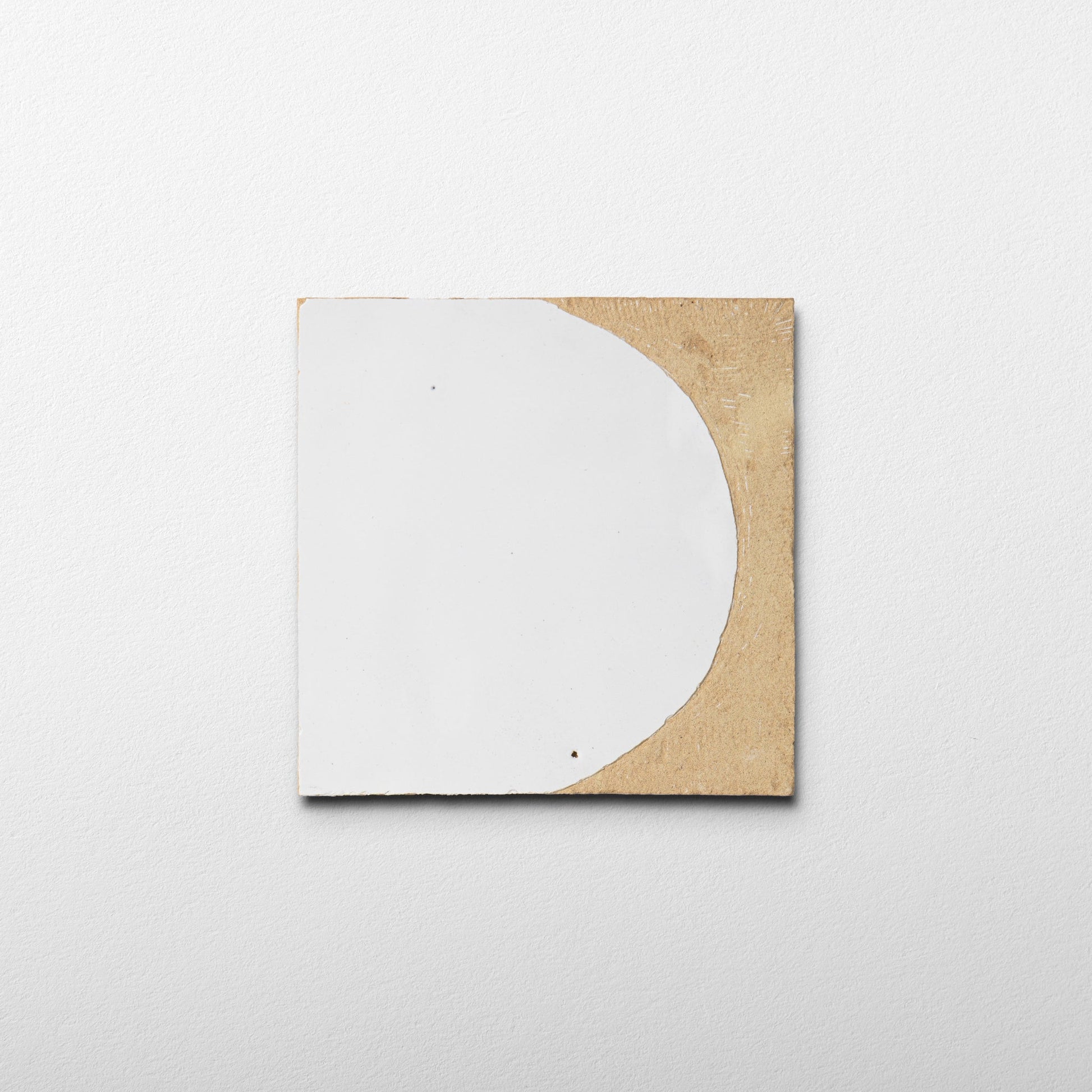 Chiseled 4x4 Half - Moon Snow White Zellige Tile - Cemento Collection