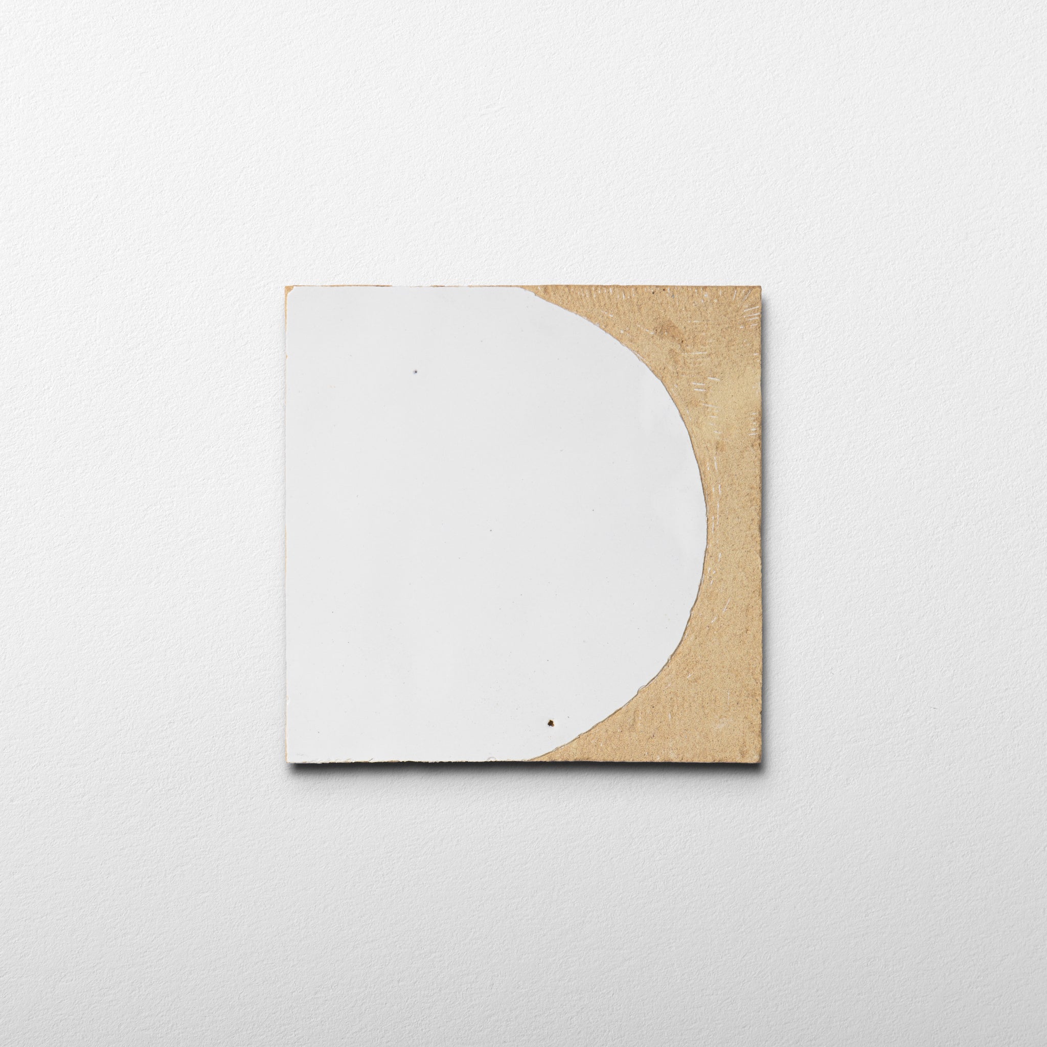 Chiseled 4x4 Half - Moon Snow White Zellige Tile - Cemento Collection