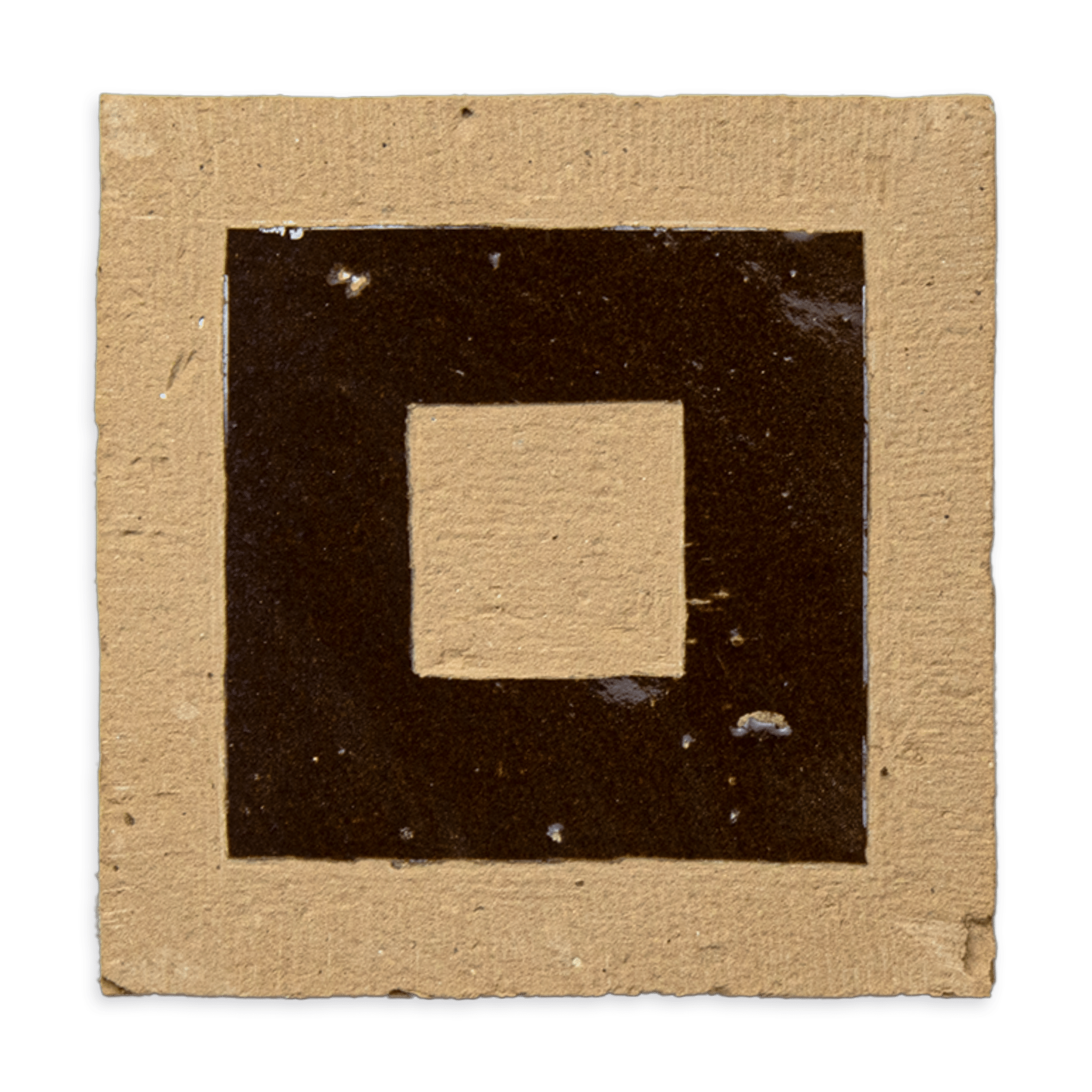Chiseled 4x4 Square Chocolate Brown Zellige Tile - Cemento Collection