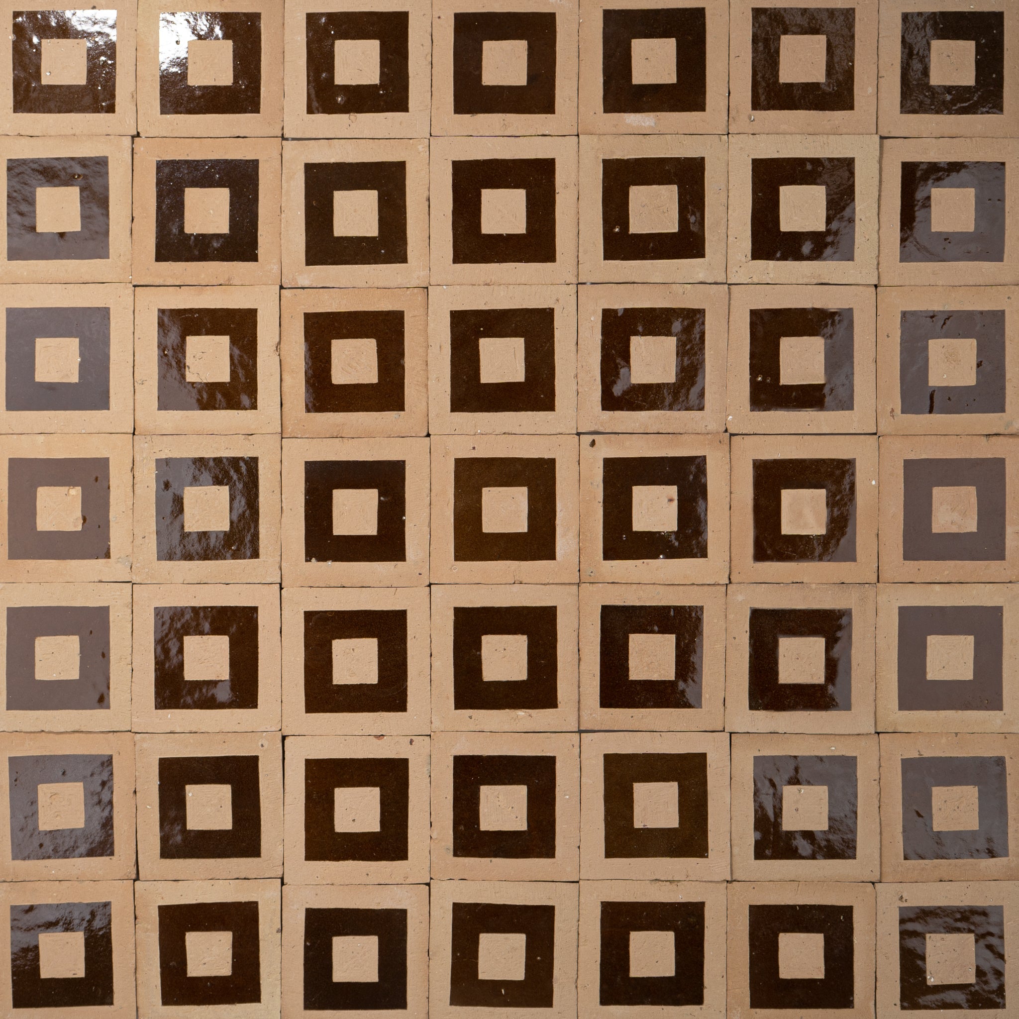Chiseled 4x4 Square Chocolate Brown Zellige Tile - Cemento Collection