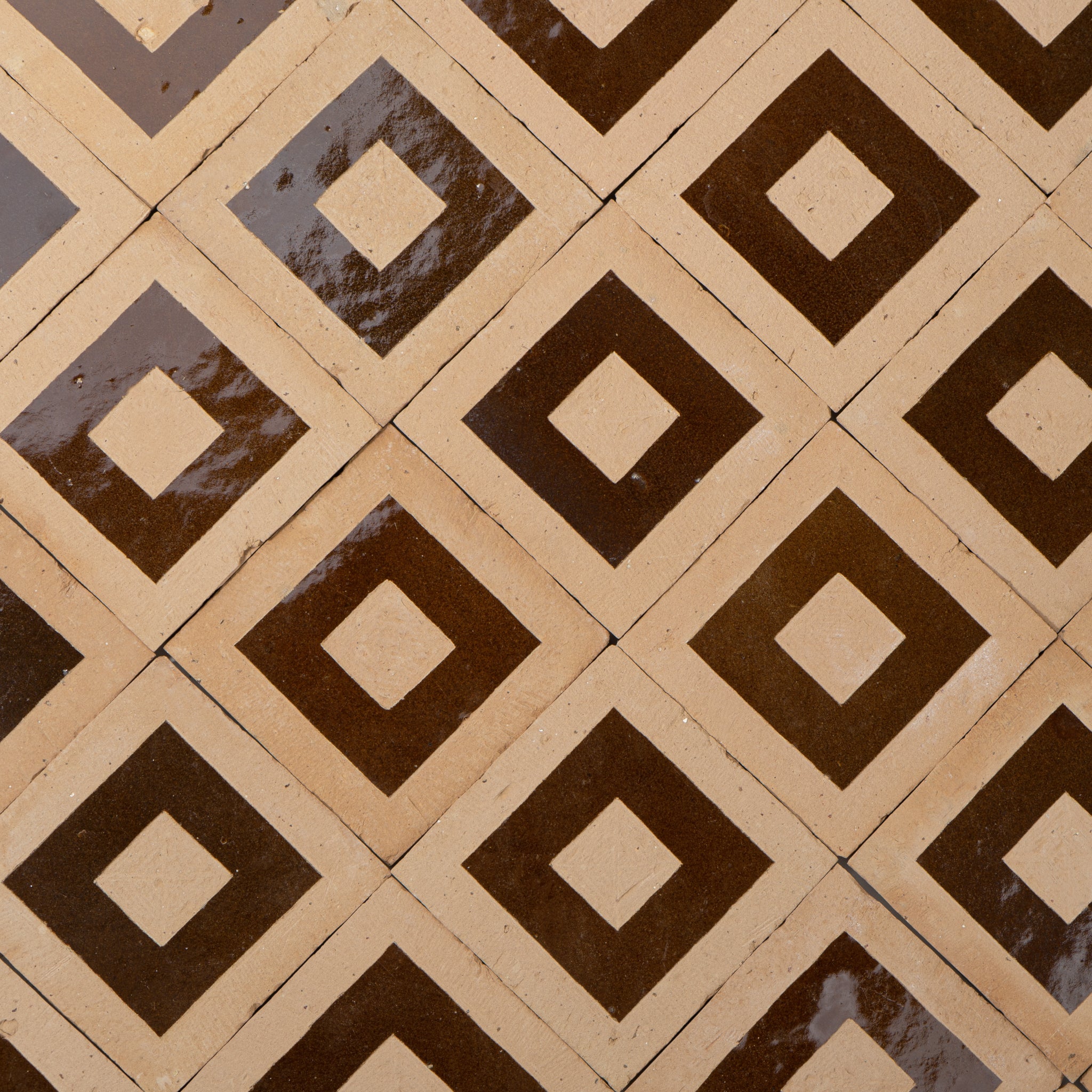 Chocolate Brown Zellige Tile 4x4 Square - Cemento Collection