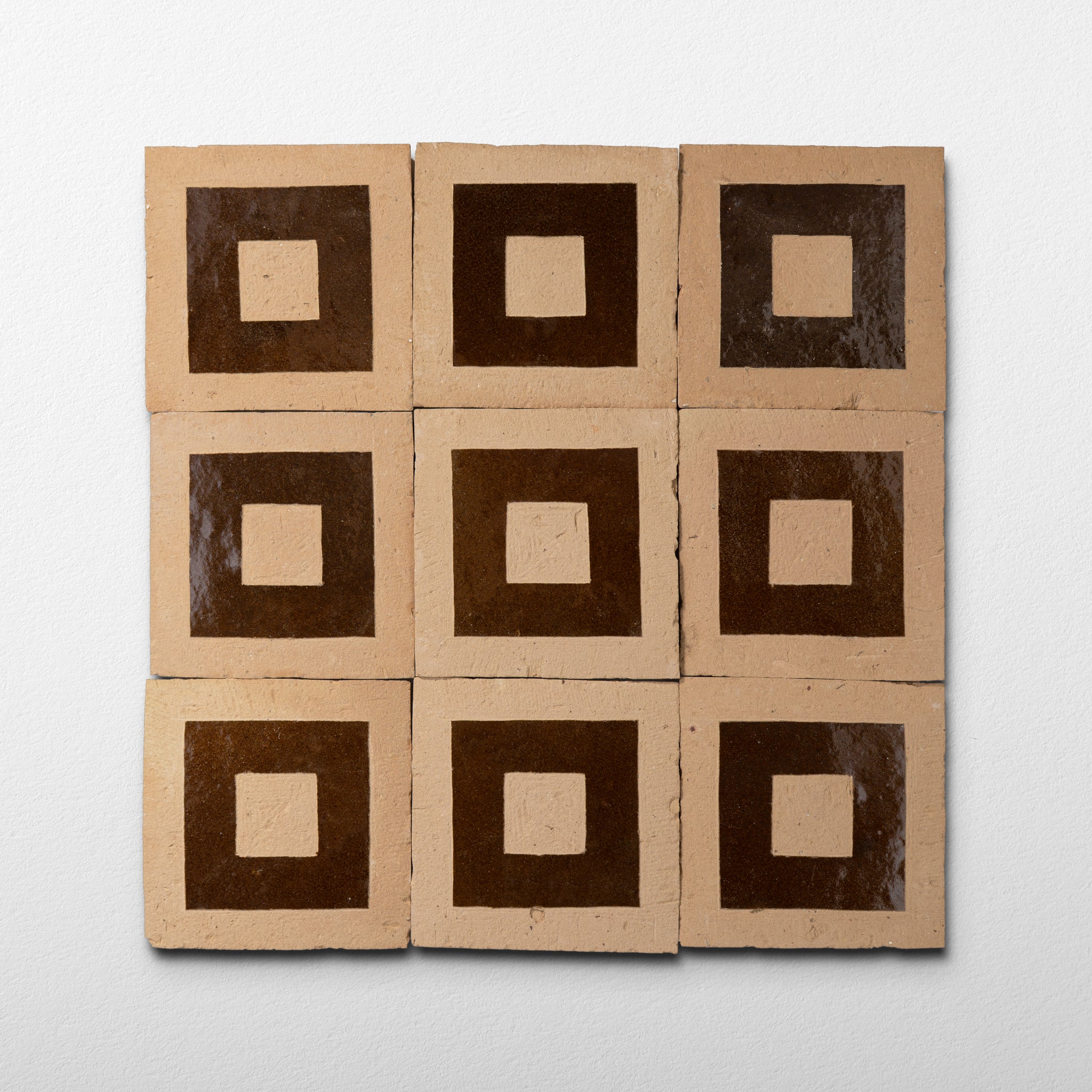 Chiseled 4x4 Square Chocolate Brown Zellige Tile - Cemento Collection