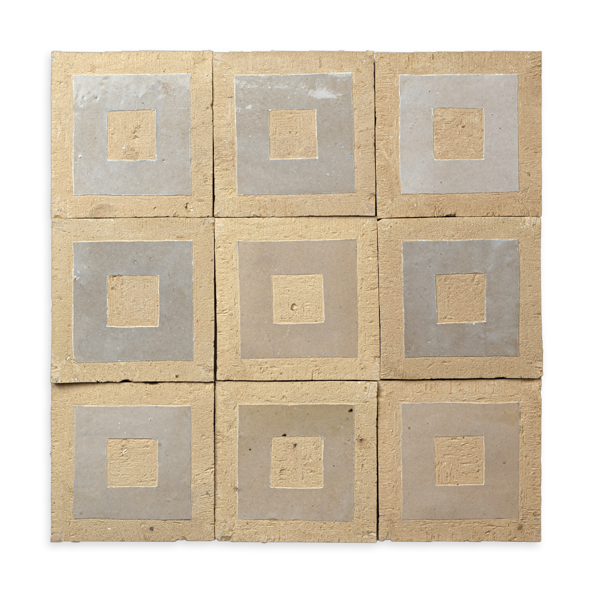 Chiseled 4x4 Square Ecru White Zellige Tile - Cemento Collection