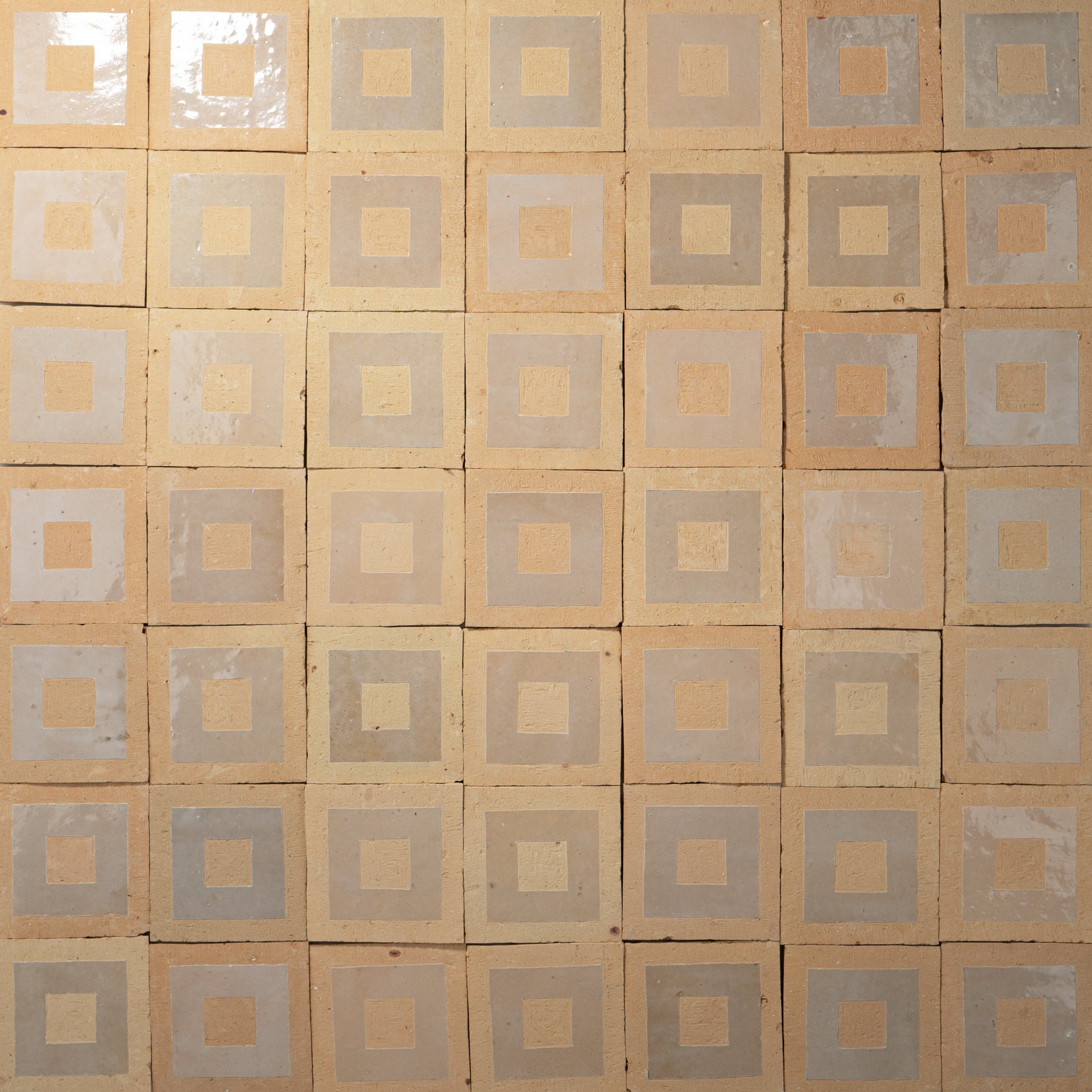 Chiseled 4x4 Square Ecru White Zellige Tile - Cemento Collection