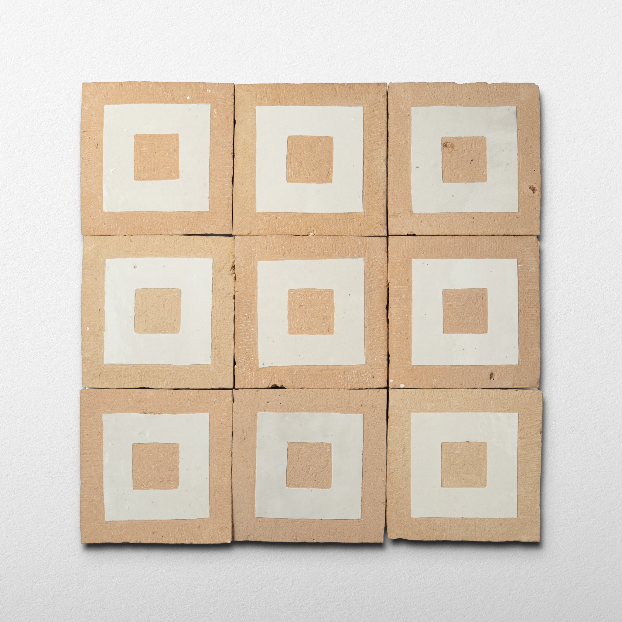 Chiseled 4x4 Square Off White Zellige Tile - Cemento Collection