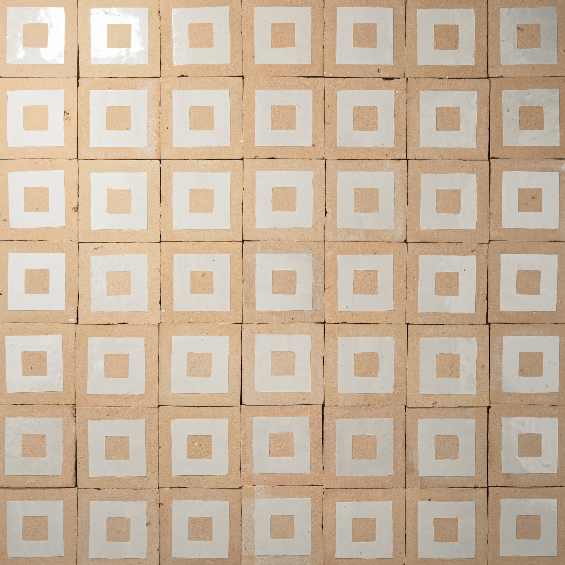 Chiseled 4x4 Square Off White Zellige Tile - Cemento Collection