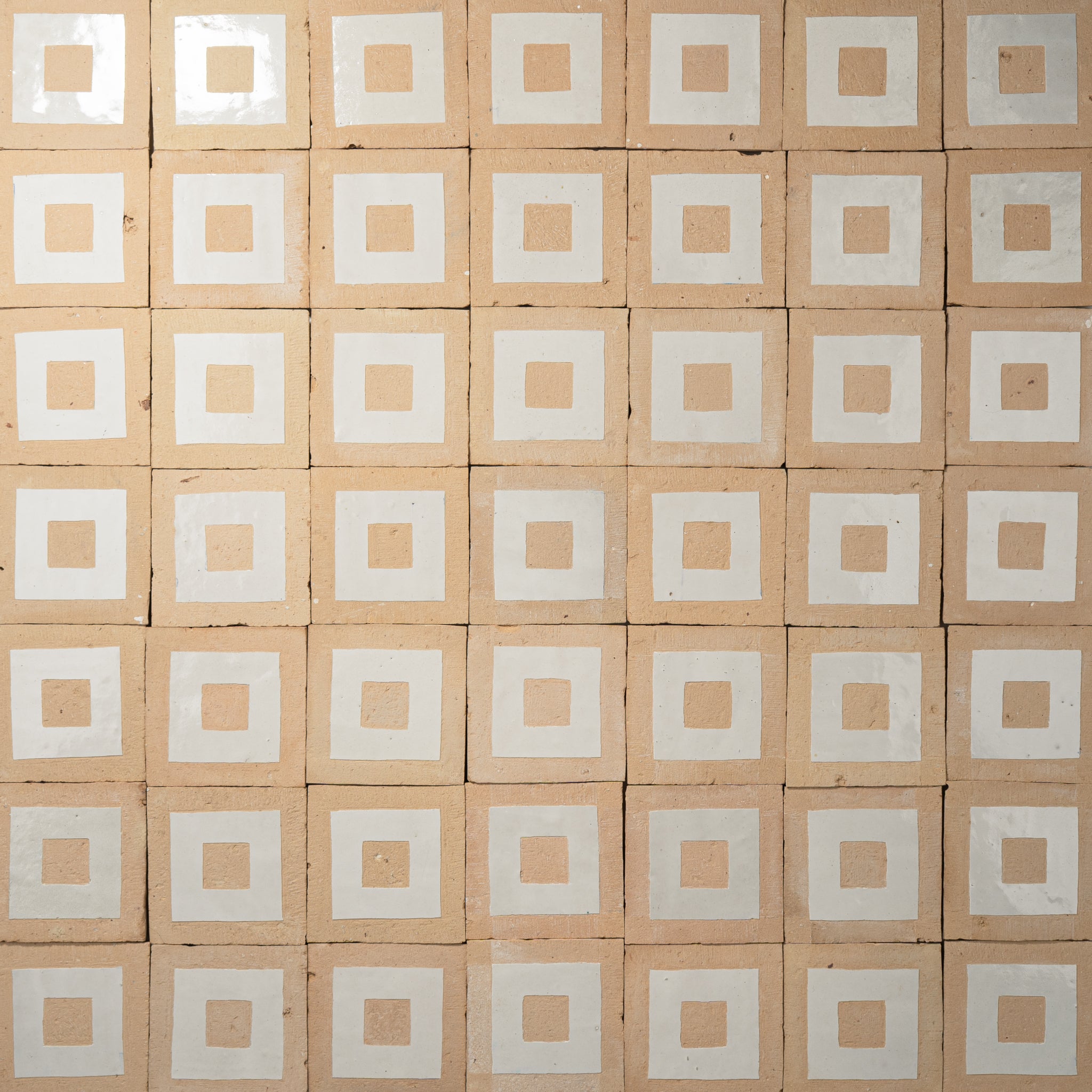 Chiseled 4x4 Square Off White Zellige Tile - Cemento Collection