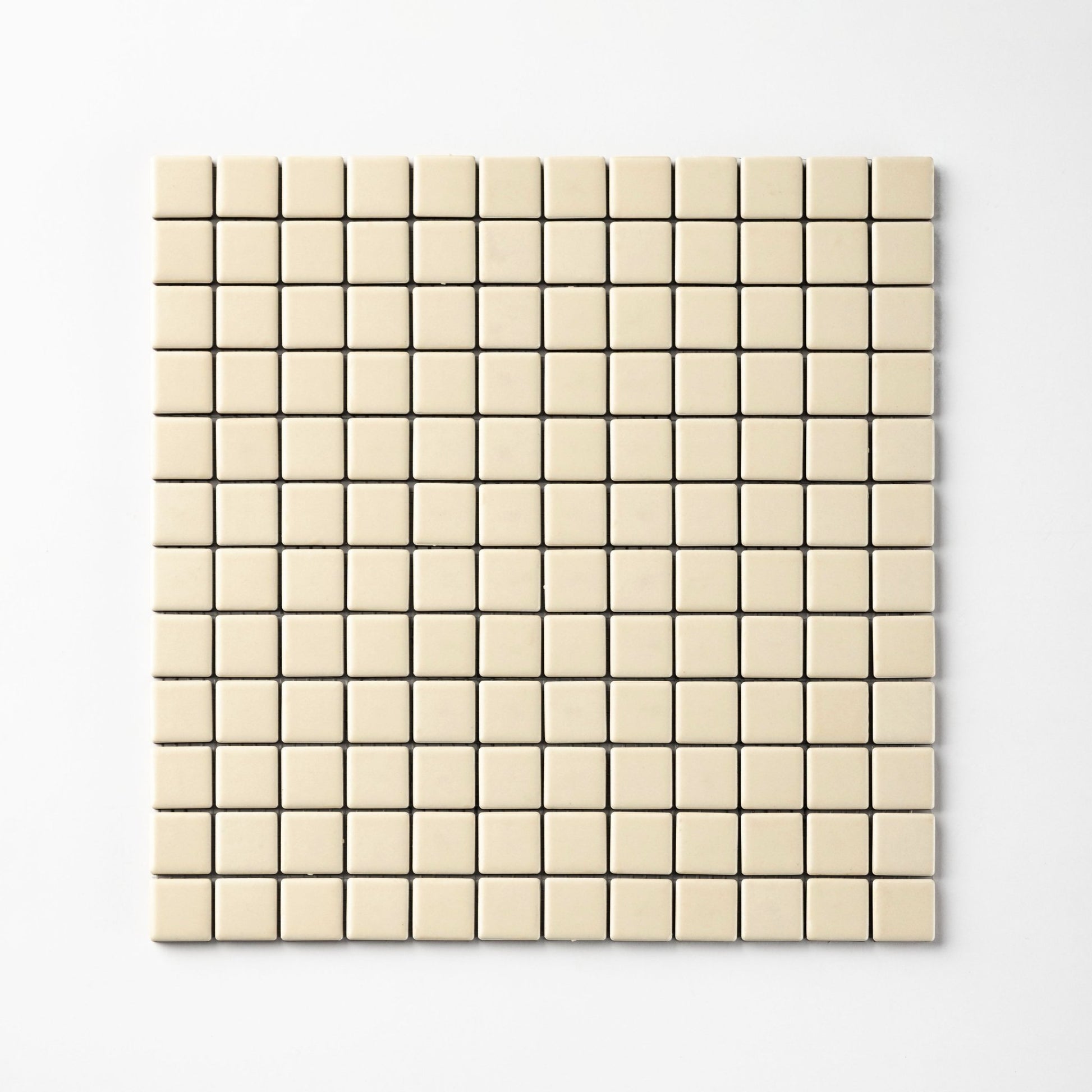 Chroma Grid | Almond Cream 1x1" Square Matte Mosaic Tile - Cemento Collection