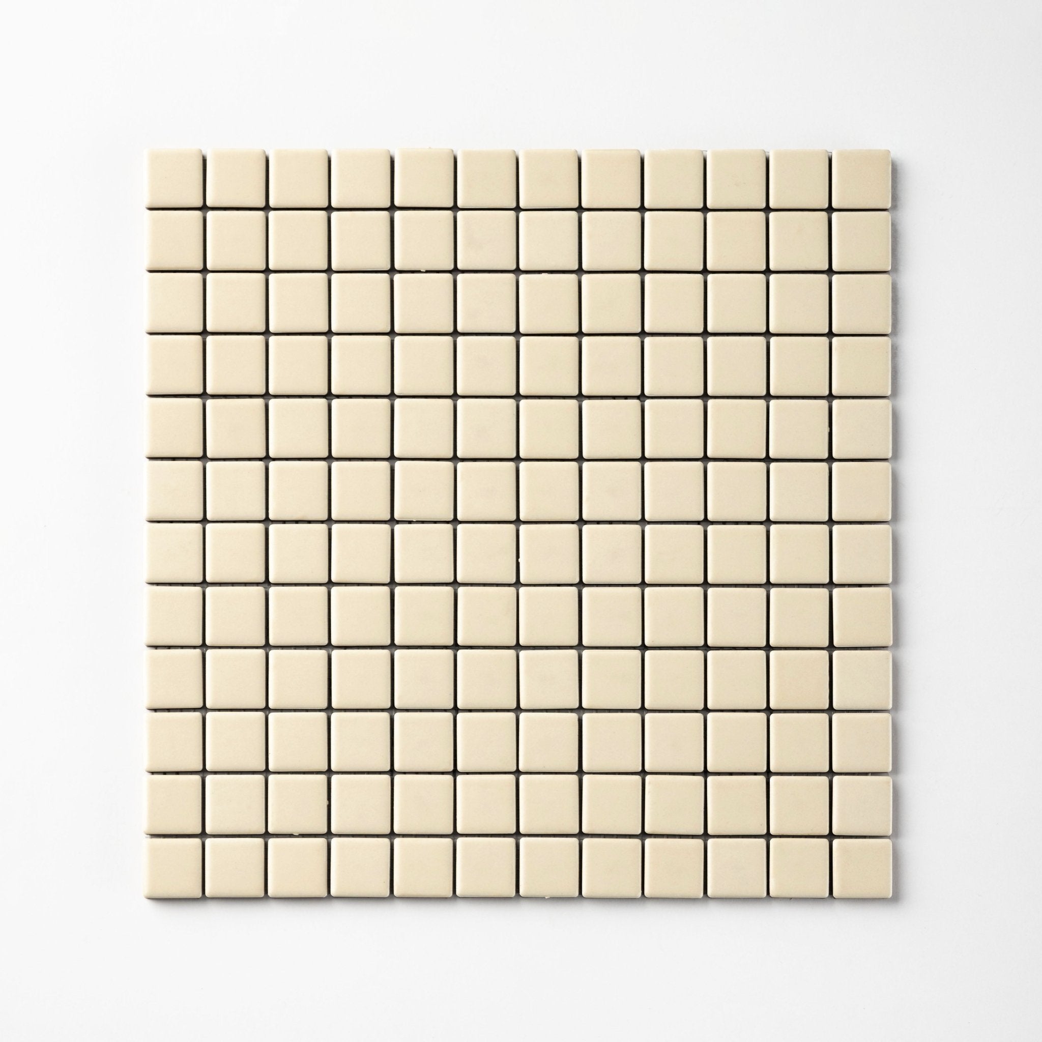 Chroma Grid | Almond Cream 1x1" Square Matte Mosaic Tile - Cemento Collection