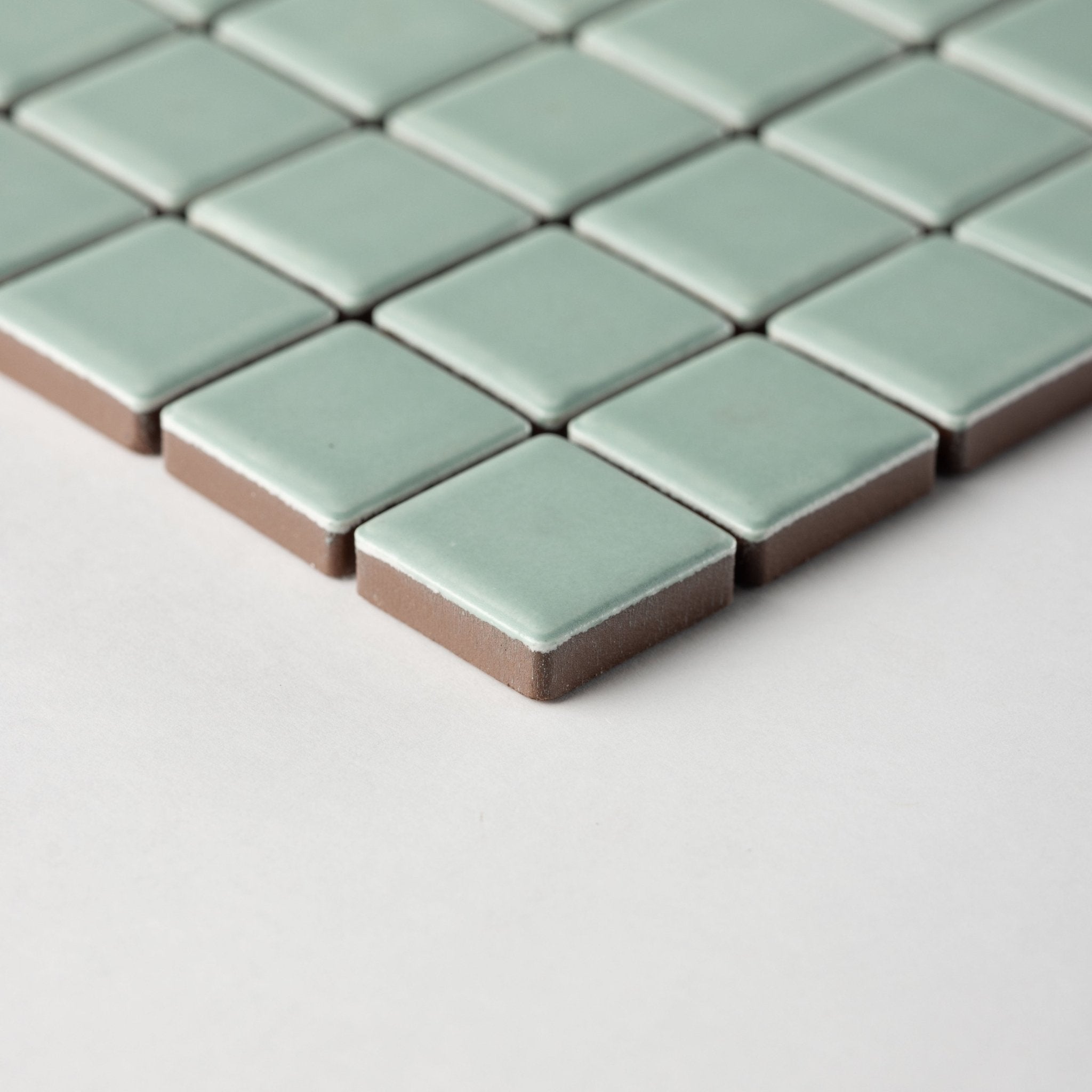 Chroma Grid | Aquamarine 1x1" Square Matte Mosaic Tile - Cemento Collection