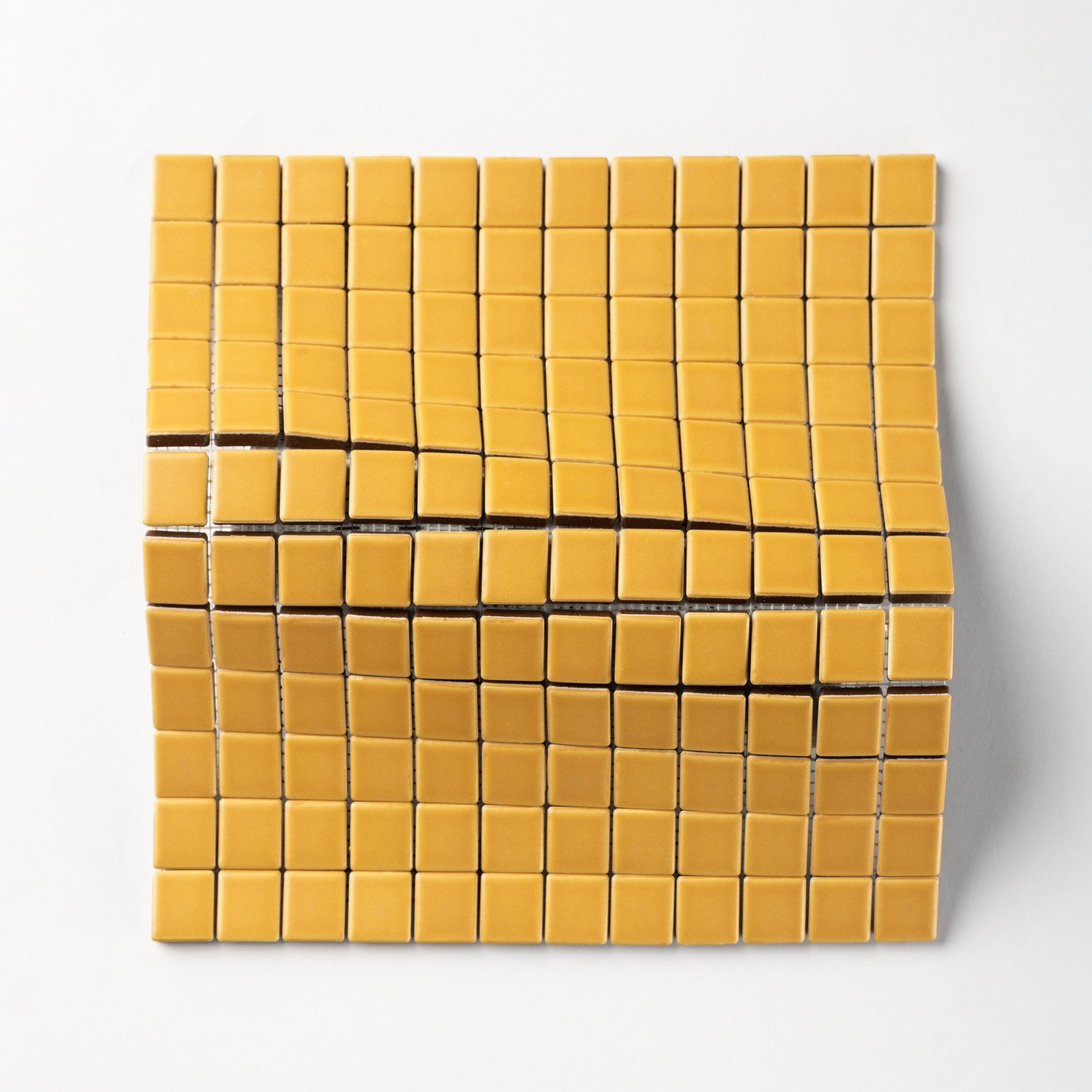 Chroma Grid | Dijon Yellow 1x1" Square Matte Mosaic Tile - Cemento Collection