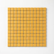 Chroma Grid | Dijon Yellow 1x1" Square Matte Mosaic Tile - Cemento Collection