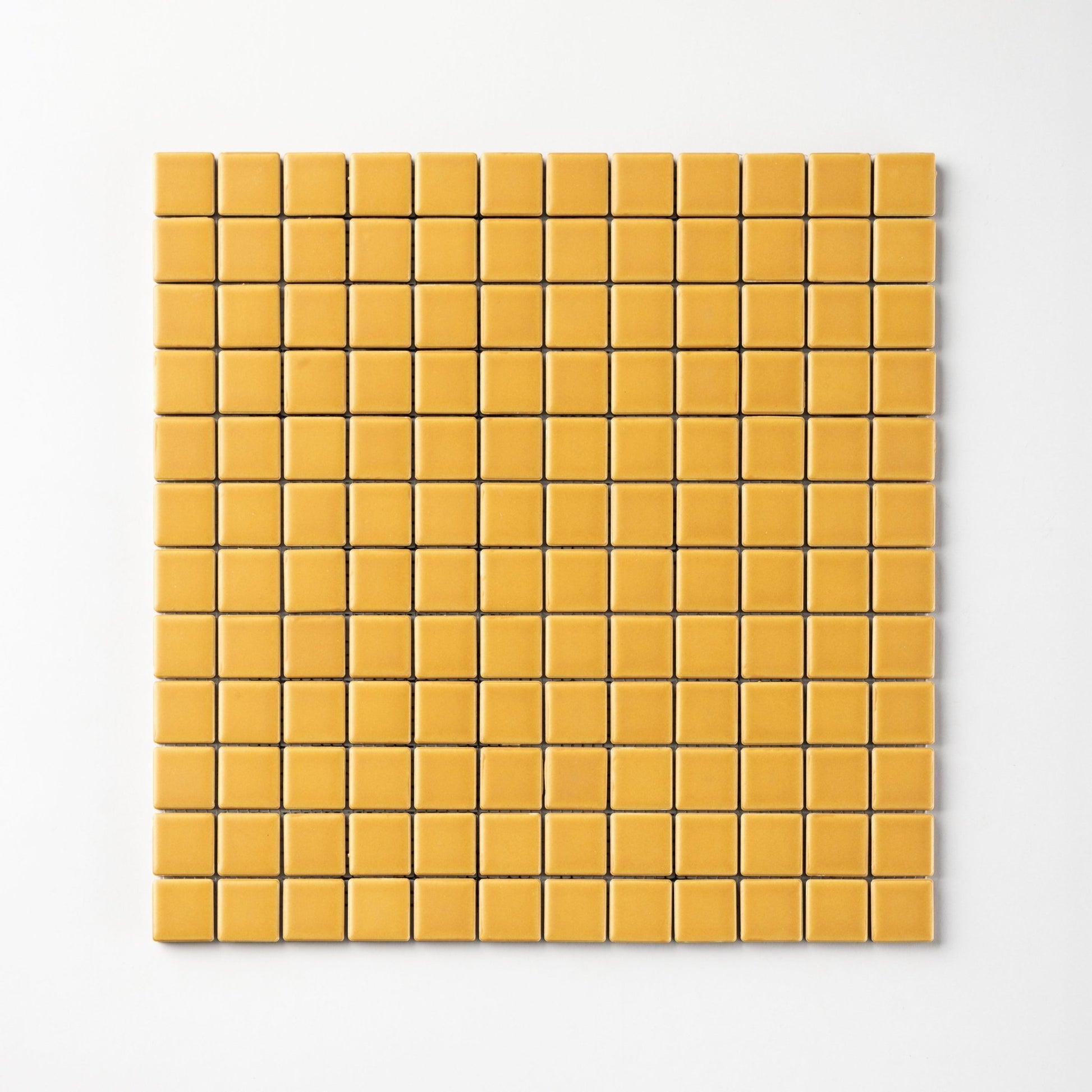 Chroma Grid | Dijon Yellow 1x1" Square Matte Mosaic Tile - Cemento Collection