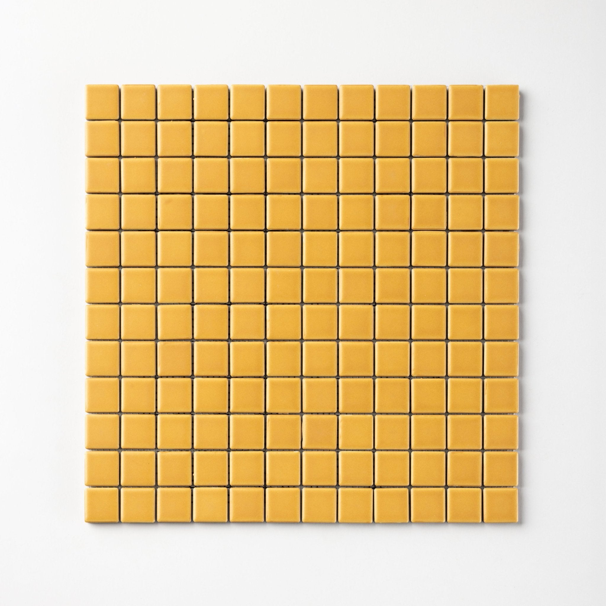 Chroma Grid | Dijon Yellow 1x1" Square Matte Mosaic Tile - Cemento Collection