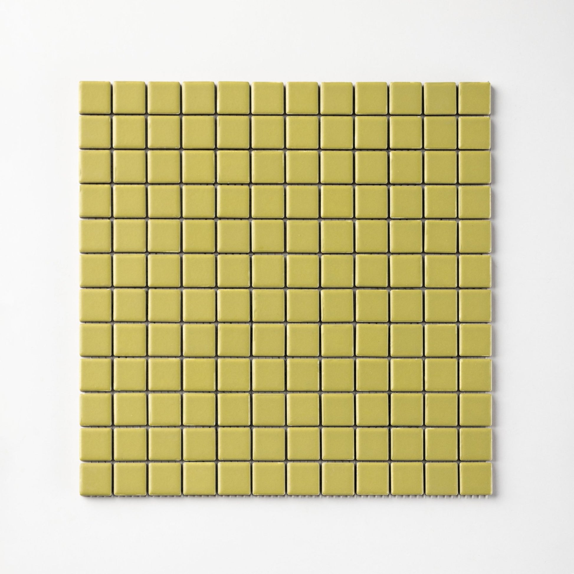 Chroma Grid | Fennel Green 1x1" Square Matte Mosaic Tile - Cemento Collection