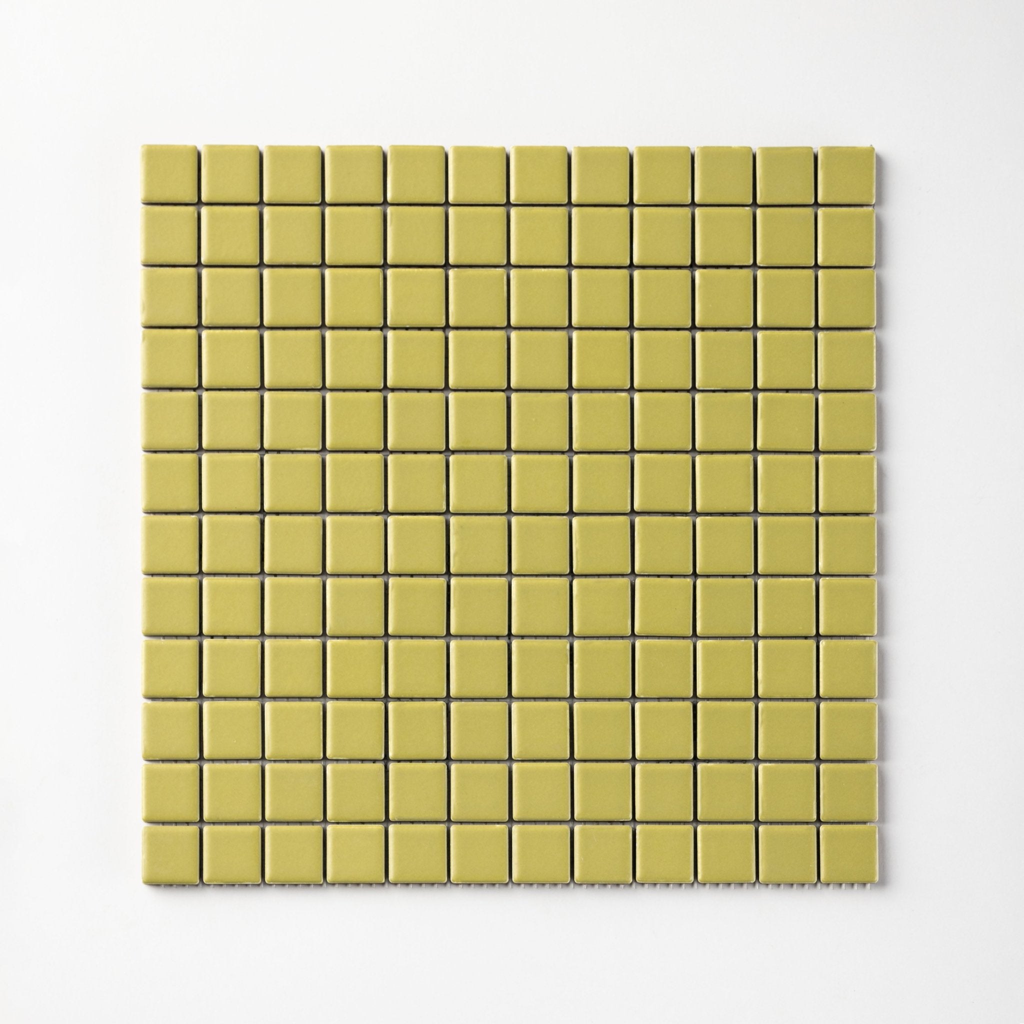 Chroma Grid | Fennel Green 1x1" Square Matte Mosaic Tile - Cemento Collection