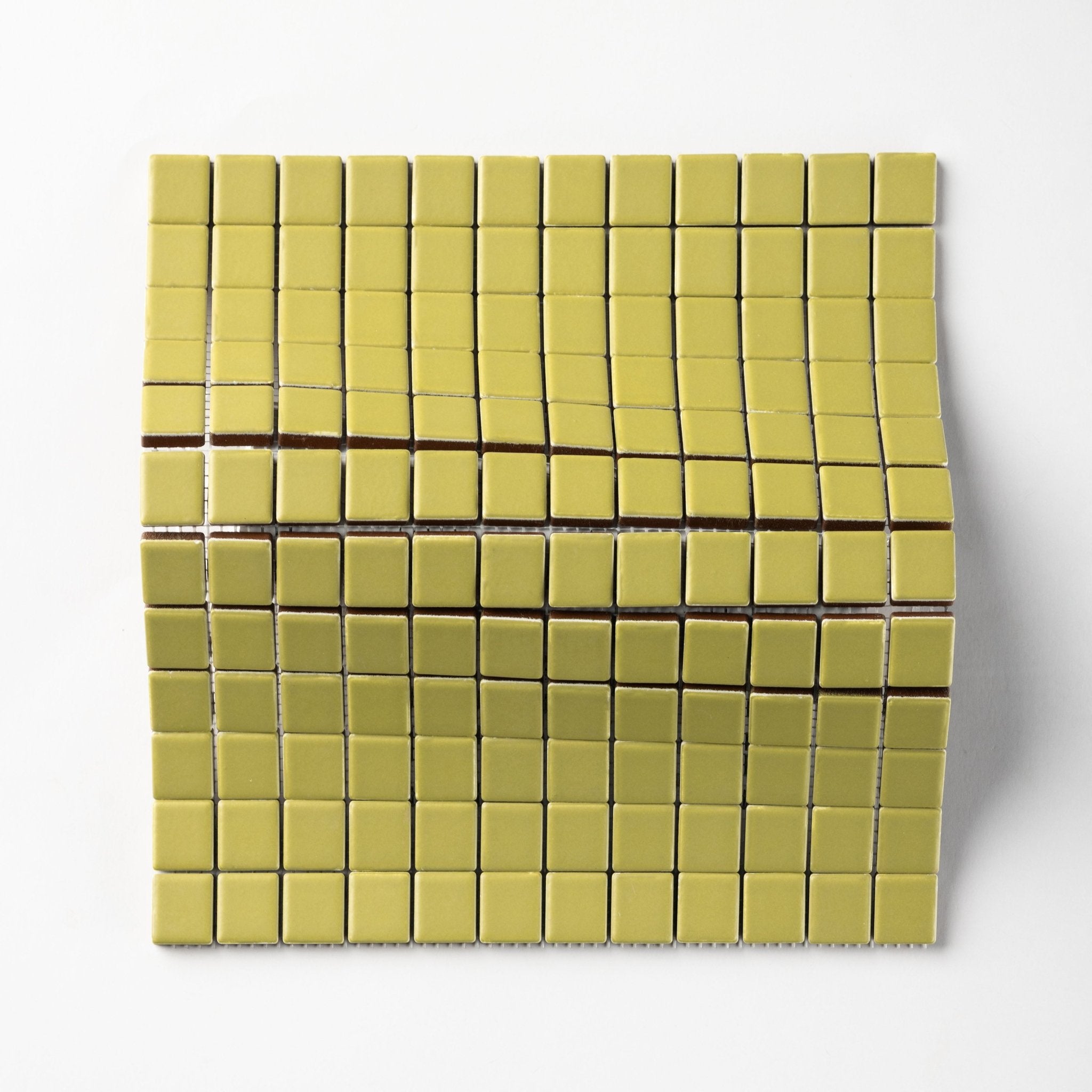 Chroma Grid | Fennel Green 1x1" Square Matte Mosaic Tile - Cemento Collection