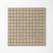 Chroma Grid | Jute Beige 1x1" Square Matte Mosaic Tile - Cemento Collection